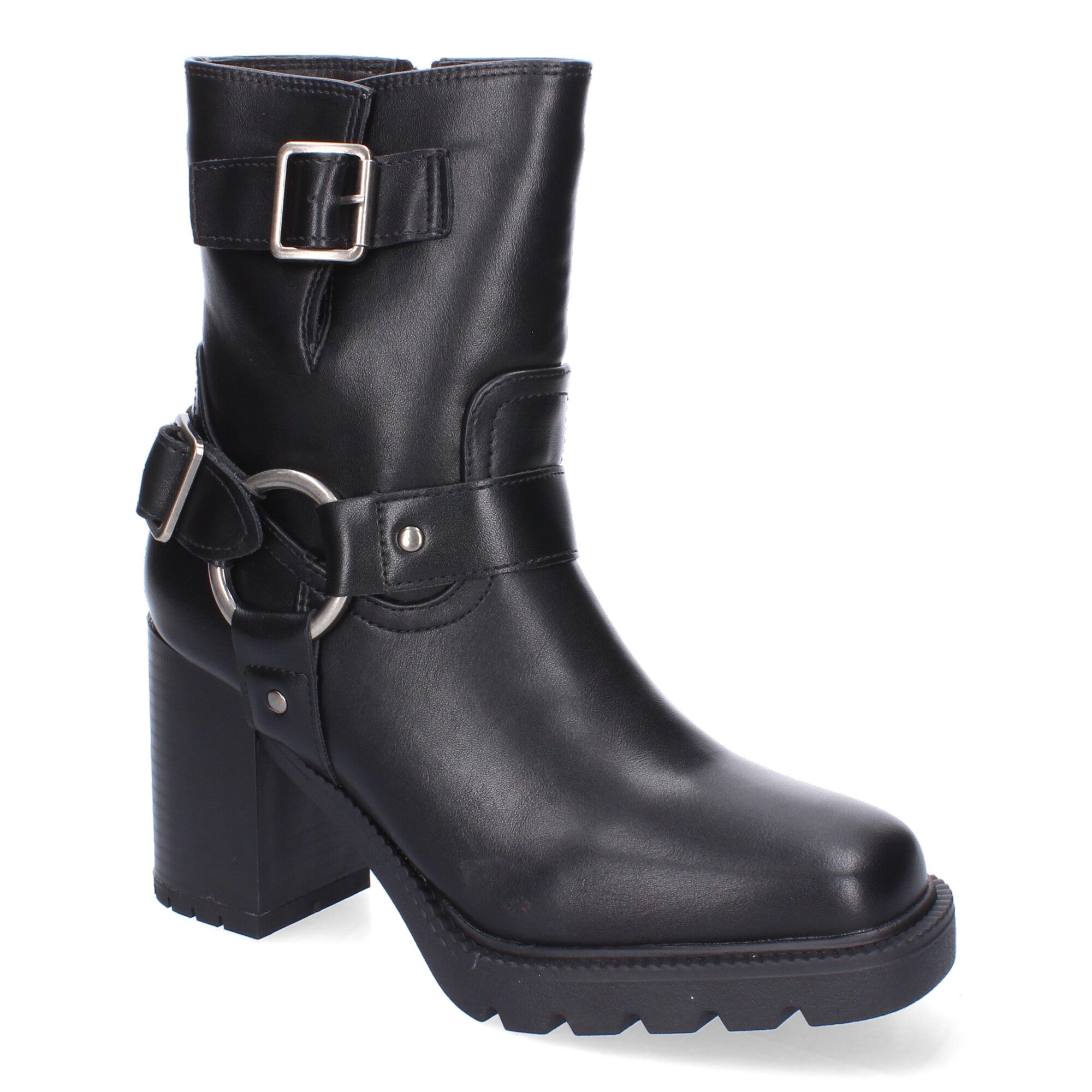 Botas de Tacón para Mujer Comodas con Punta Redonda  y Hebilla