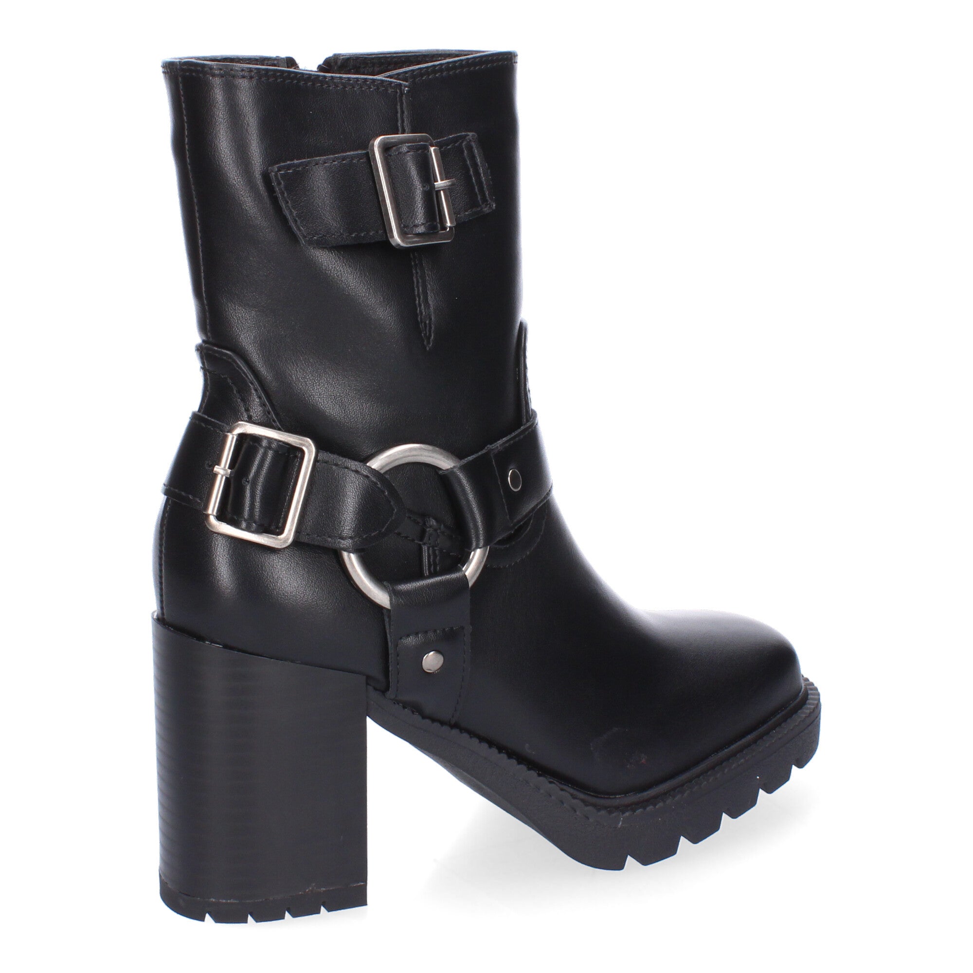 Botas de Tacón para Mujer Comodas con Punta Redonda  y Hebilla