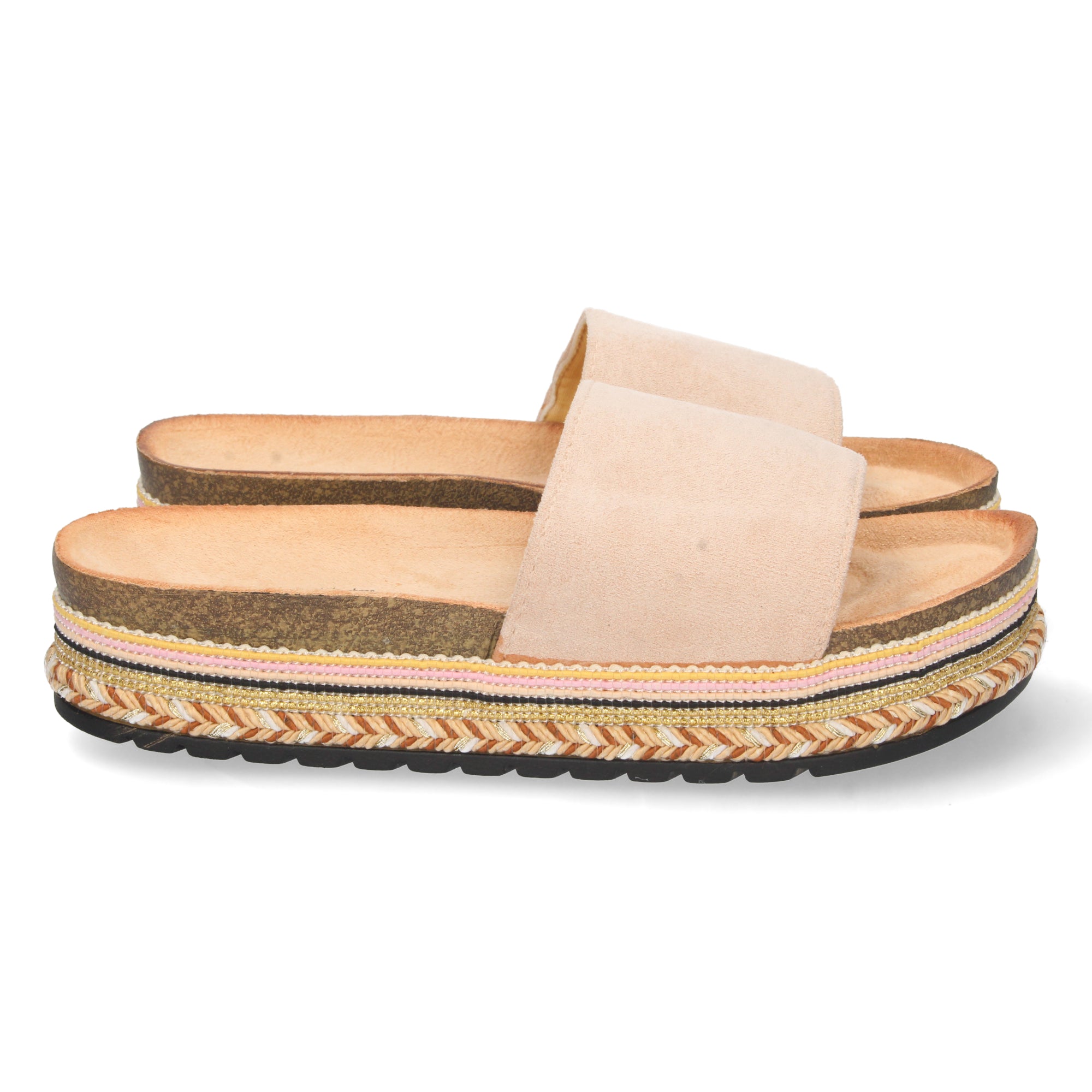 Sandalia para Mujer con Pala Simple, Piso de Bio y Yute, Decoración de Motivos Étnicos