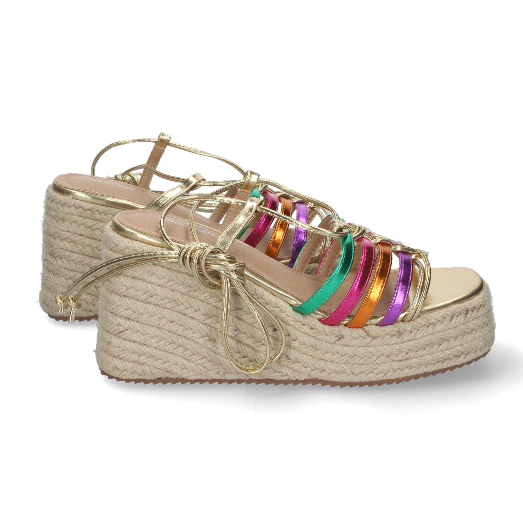 Sandalias con Cuña de Yute para Mujer, Cómodas y Elegantes con Tirantes en la Pala, Cordones y Puntera Abierta