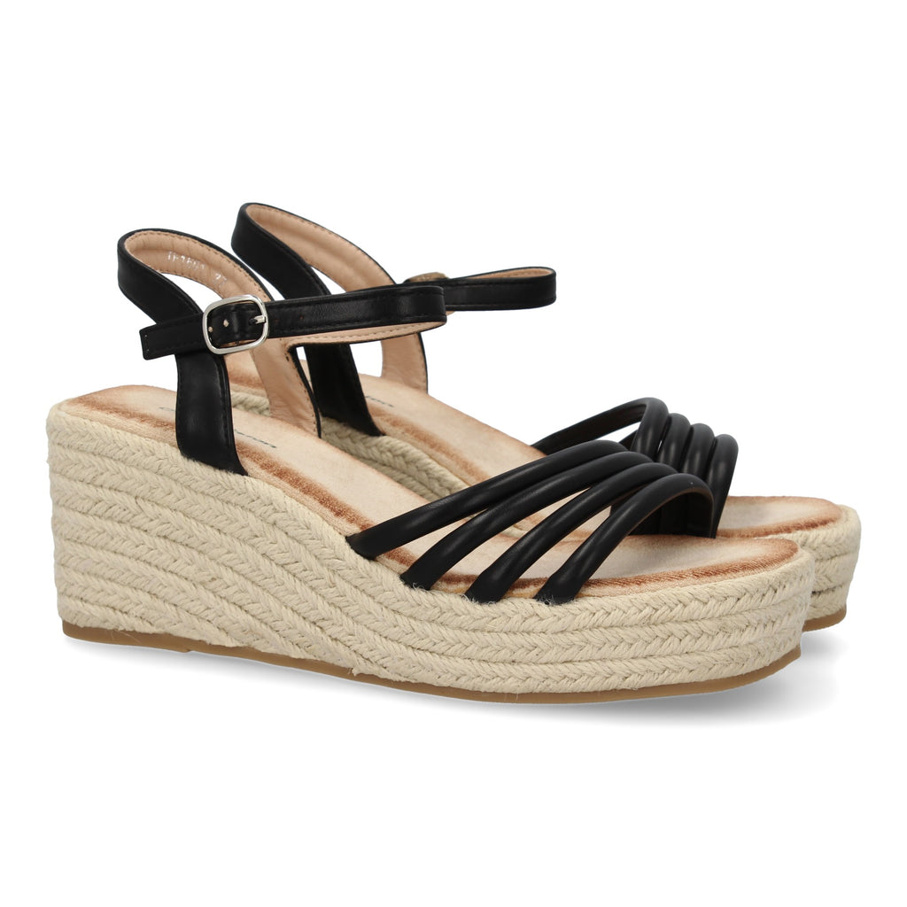 Sandalias de Cuña para Mujer, Cómodas y Elegantes con Pala Trenzada y Cierre de Hebilla