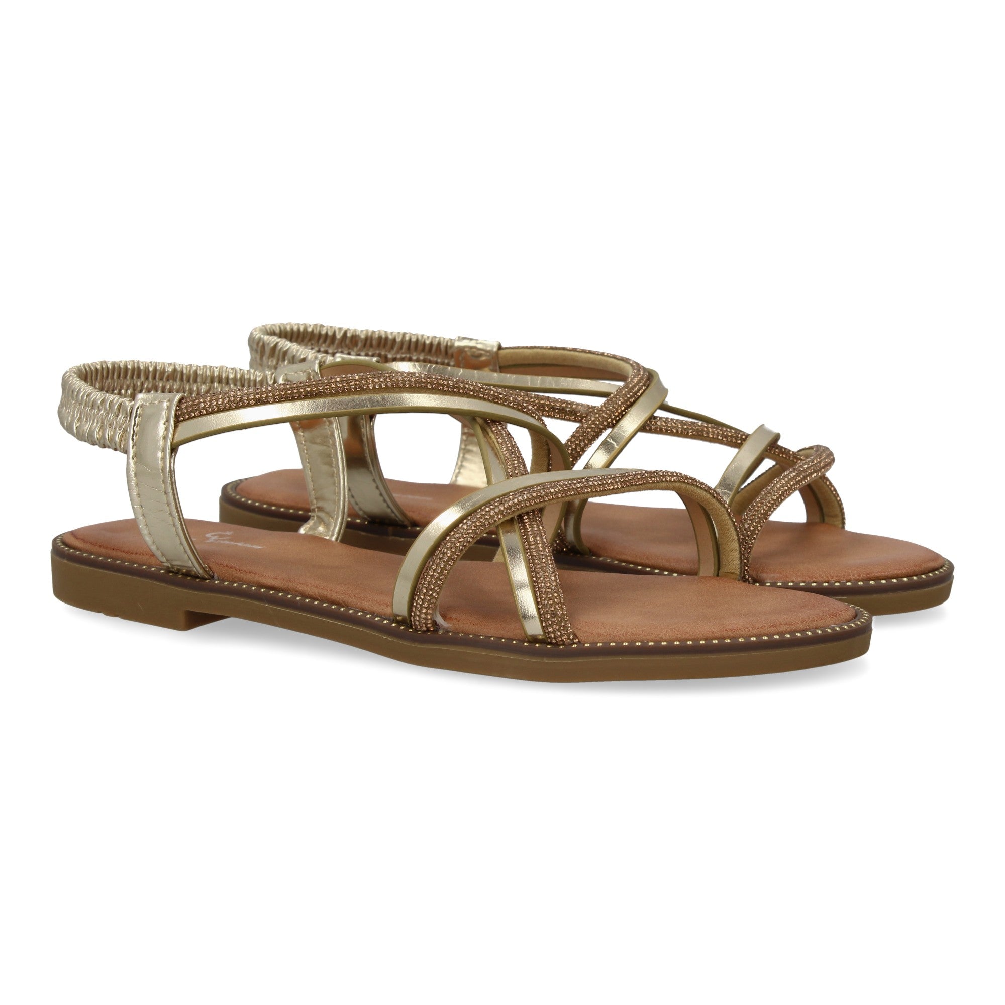 Sandalias Planas para Mujer, Cómodas y Elegantes con Diseño Moderno Trenzado y Detalles Brillantes