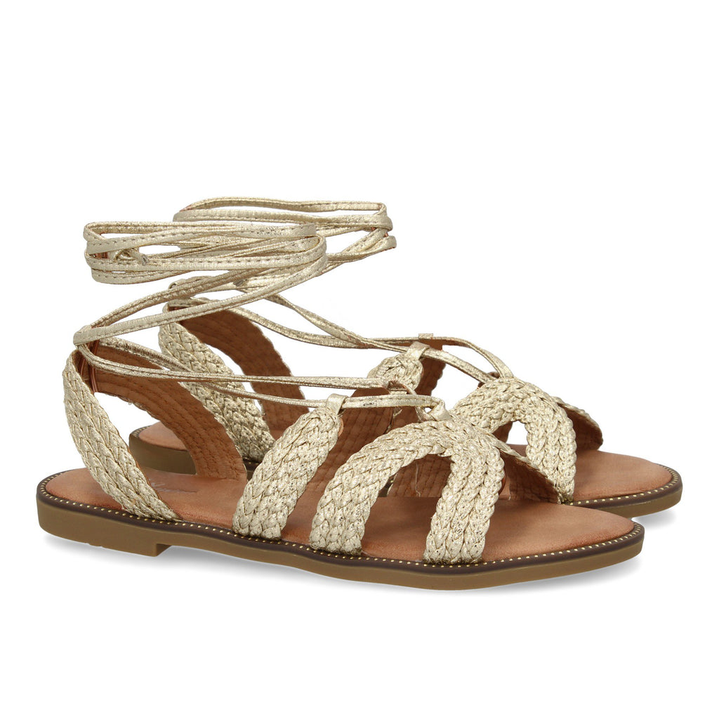 Sandalias Planas para Mujer, Cómodas y Elegantes con Diseño Moderno y Cordones Atados al Tobillo