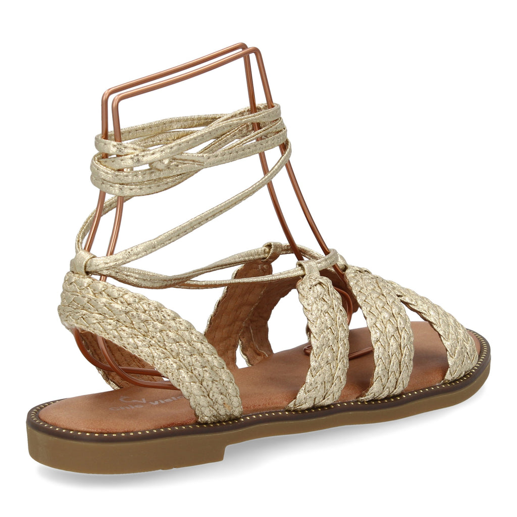 Sandalias Planas para Mujer, Cómodas y Elegantes con Diseño Moderno y Cordones Atados al Tobillo