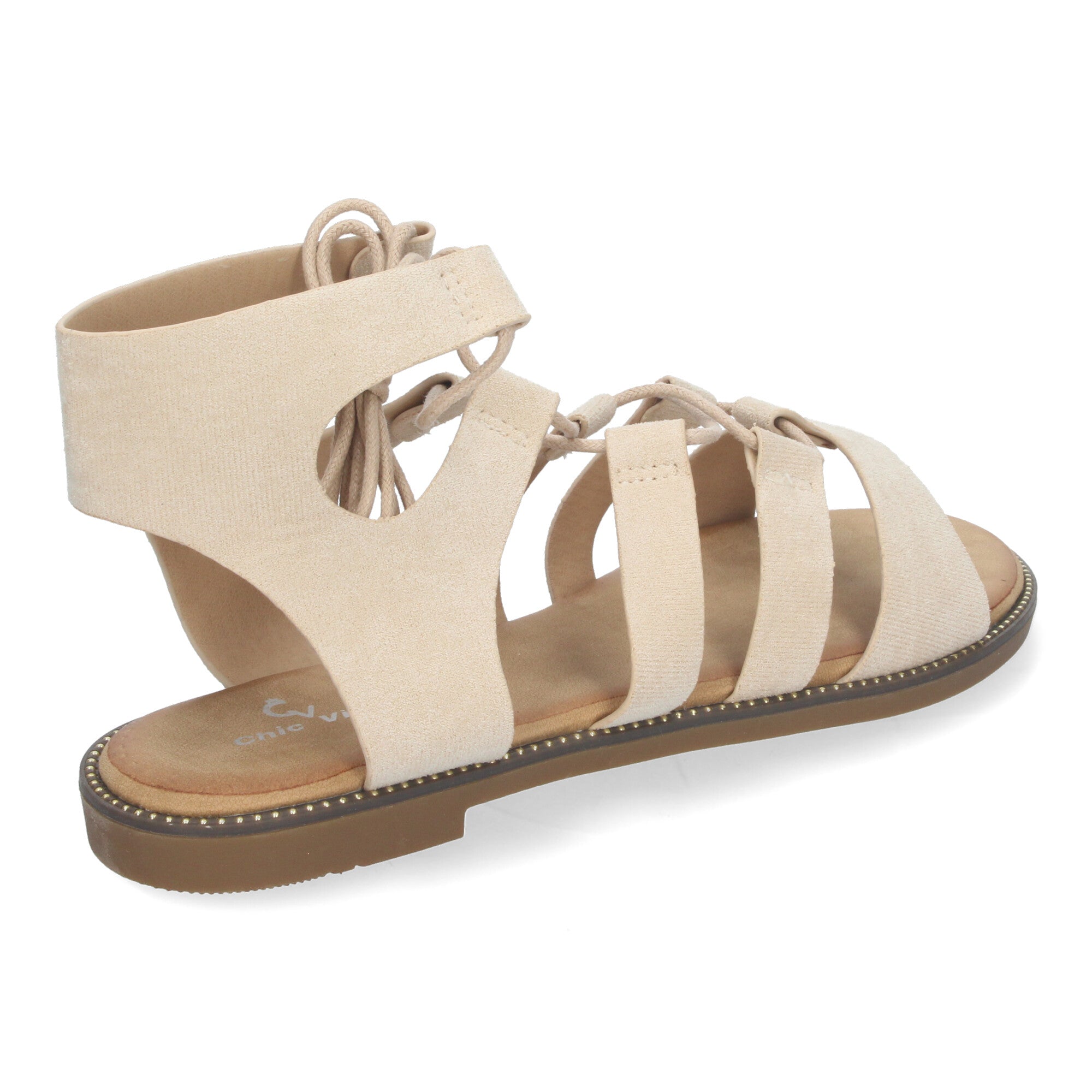 Sandalias Planas de Verano para Mujer, Cómodas y Versátiles con Cierre de Cordones y Adornos Elegantes