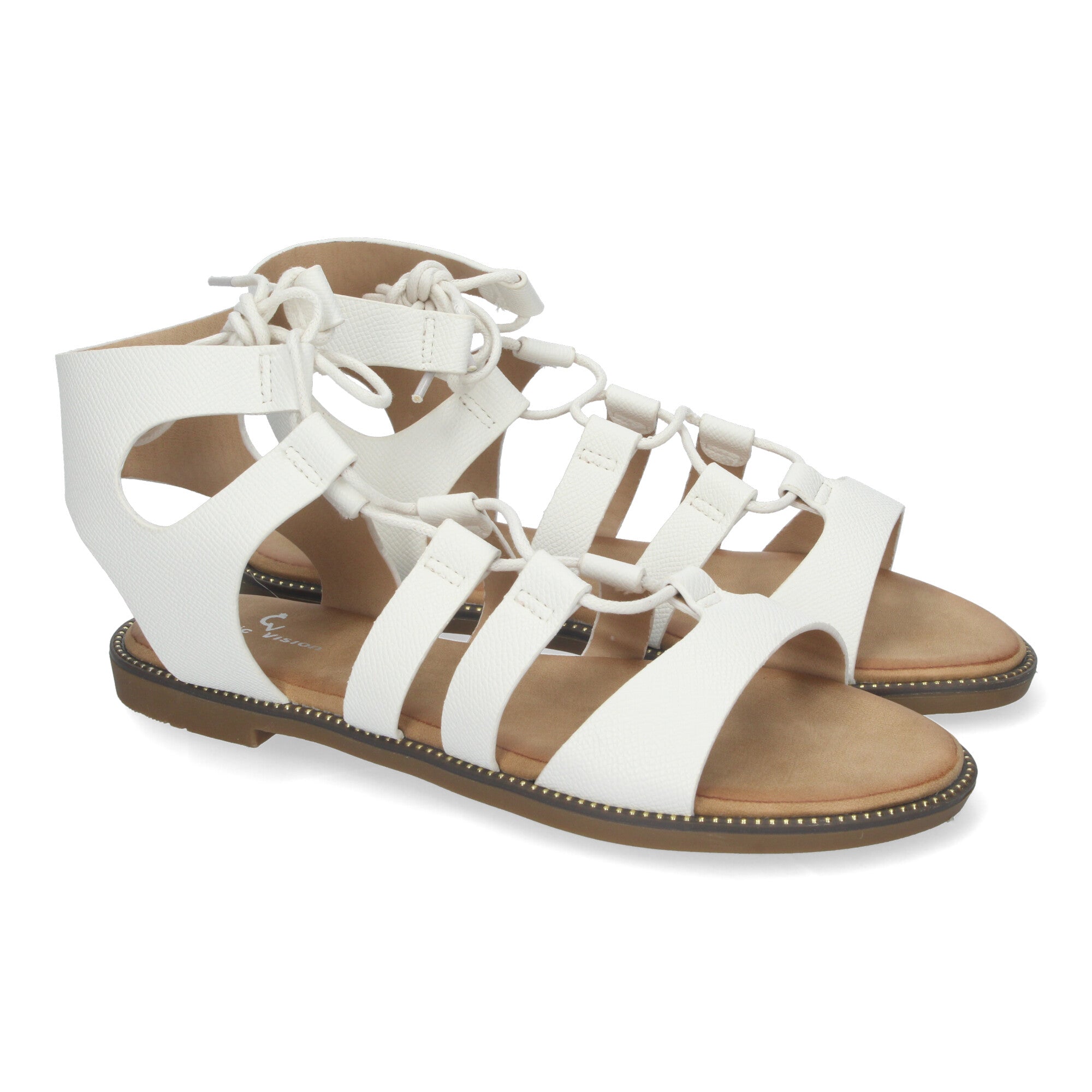 Sandalias Planas de Verano para Mujer, Cómodas y Versátiles con Cordones y Adornos Elegantes