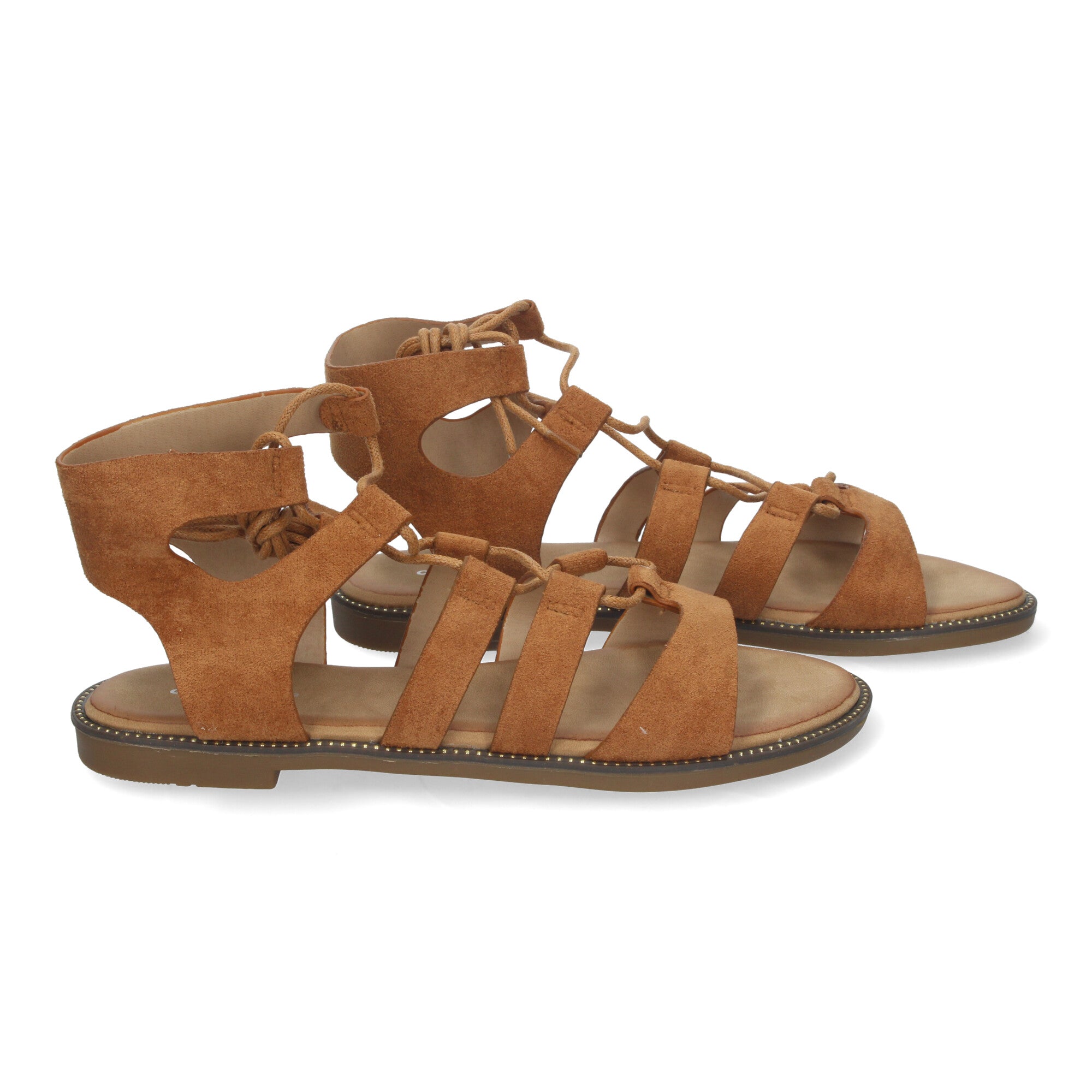 Sandalias Planas de Verano para Mujer, Cómodas y Versátiles con Cordones y Adornos Elegantes