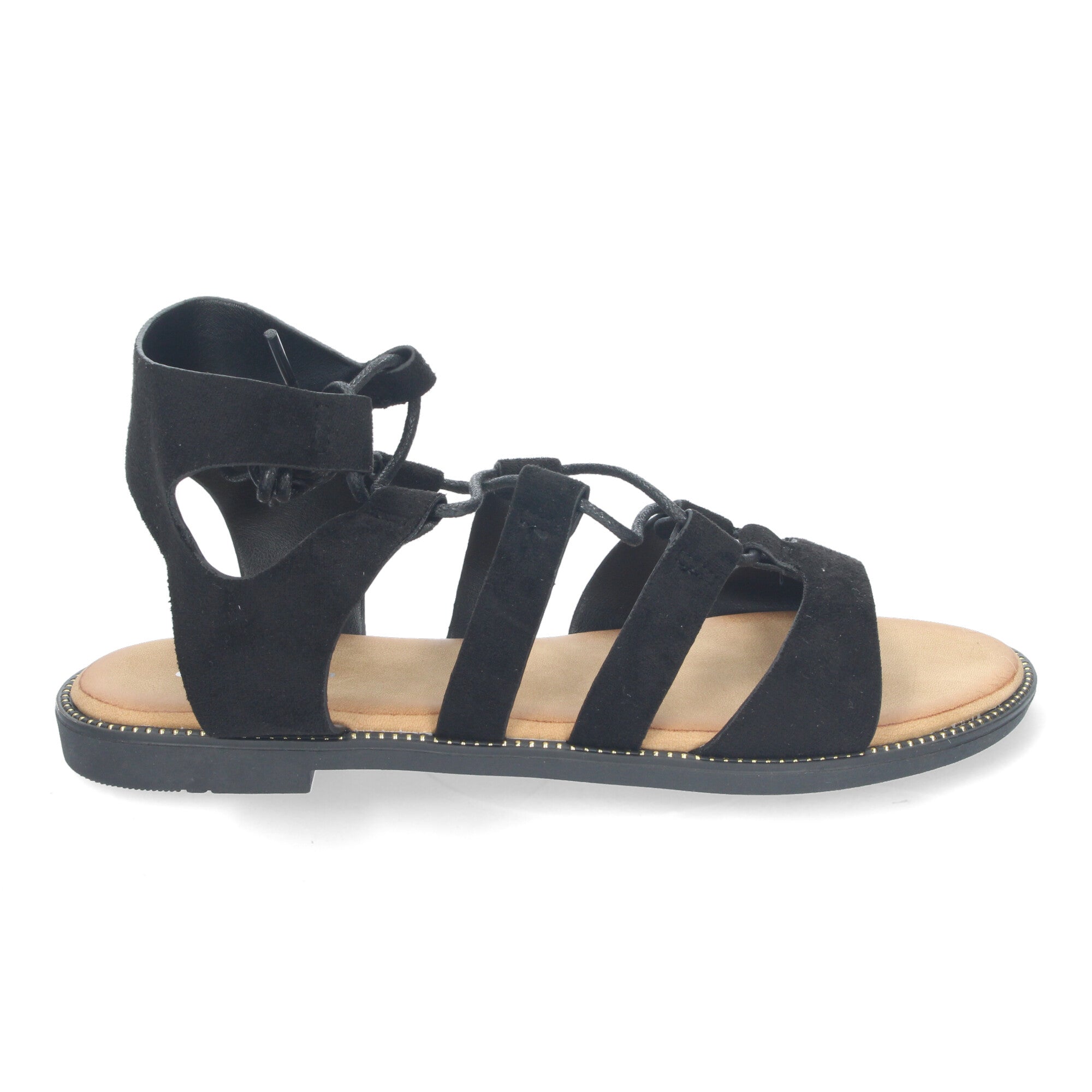 Sandalias Planas de Verano para Mujer, Cómodas y Versátiles con Cordones y Adornos Elegantes