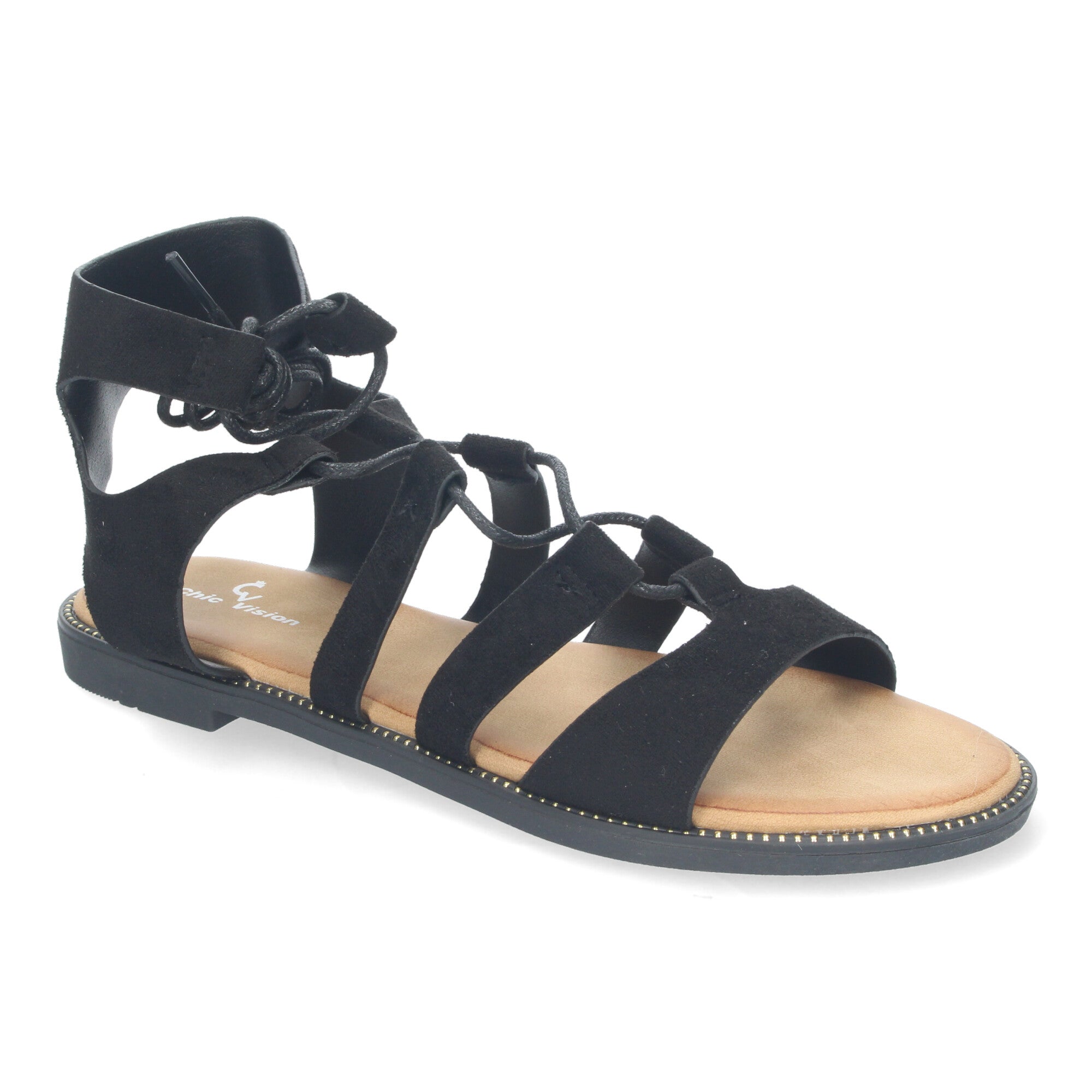 Sandalias Planas de Verano para Mujer, Cómodas y Versátiles con Cordones y Adornos Elegantes