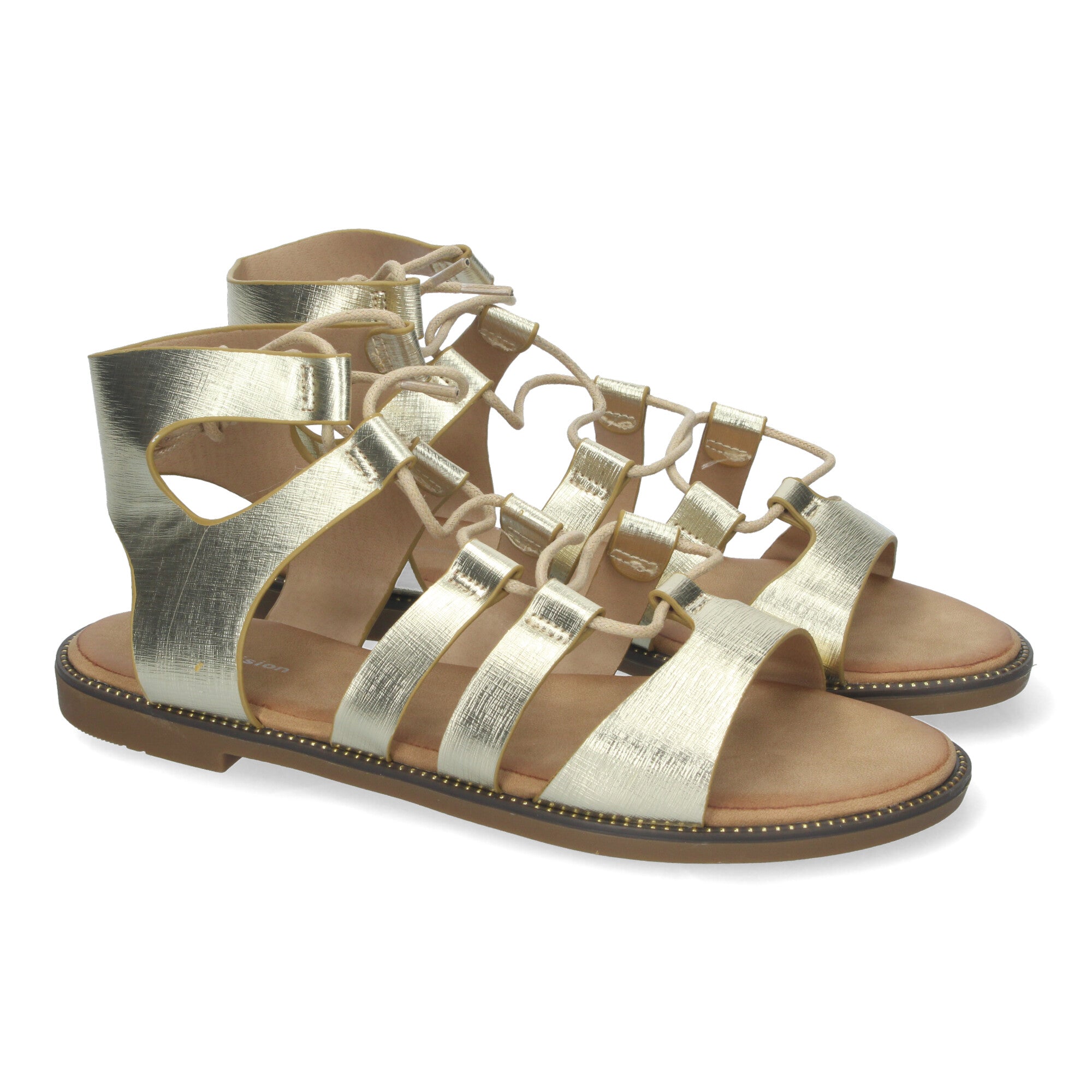 Sandalias Planas de Verano para Mujer, Cómodas y Versátiles con Cordones y Adornos Elegantes