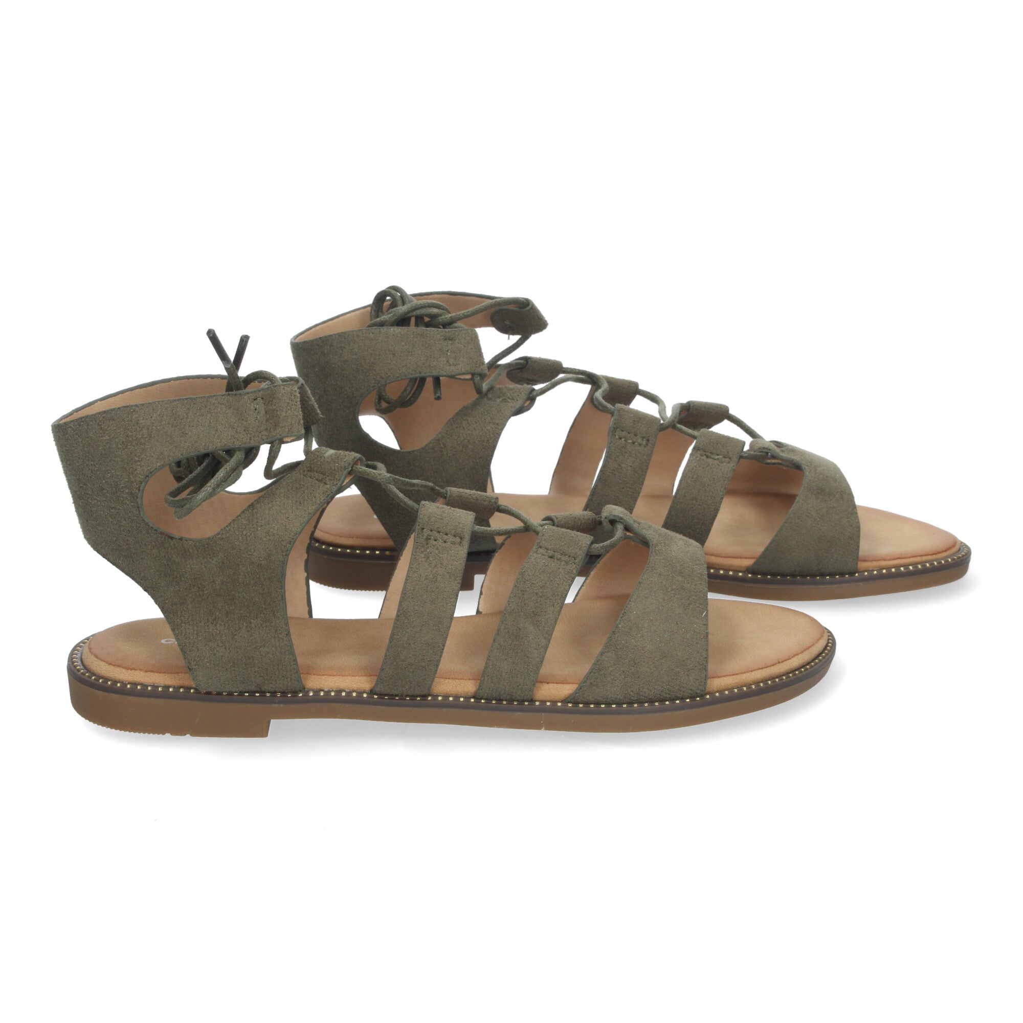 Sandalias Planas de Verano para Mujer, Cómodas y Versátiles con Cierre de Cordones y Adornos Elegantes