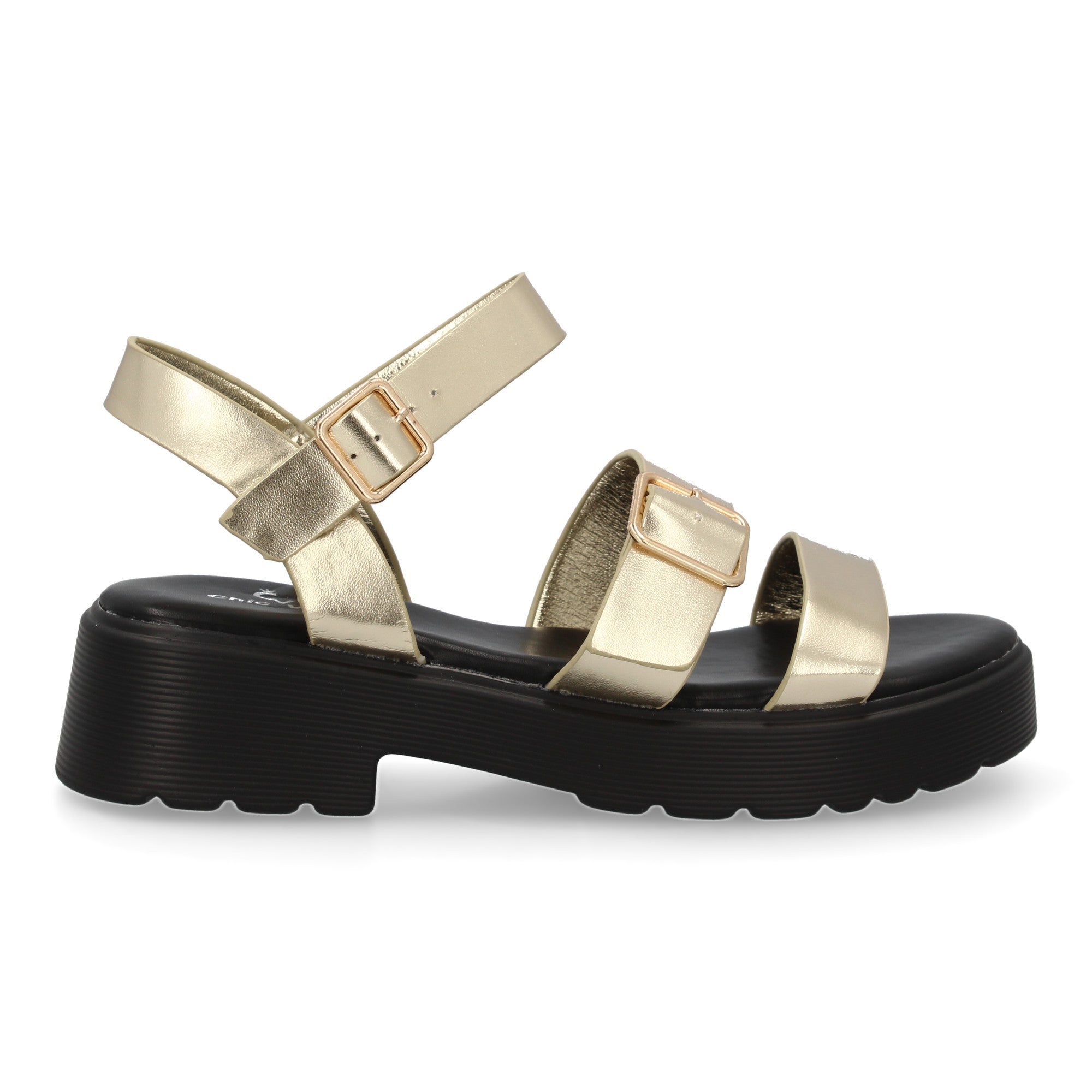 Sandalias de Mujer, Cómodas y Elegantes con Tiras en la Pala y Doble Cierre de Hebilla