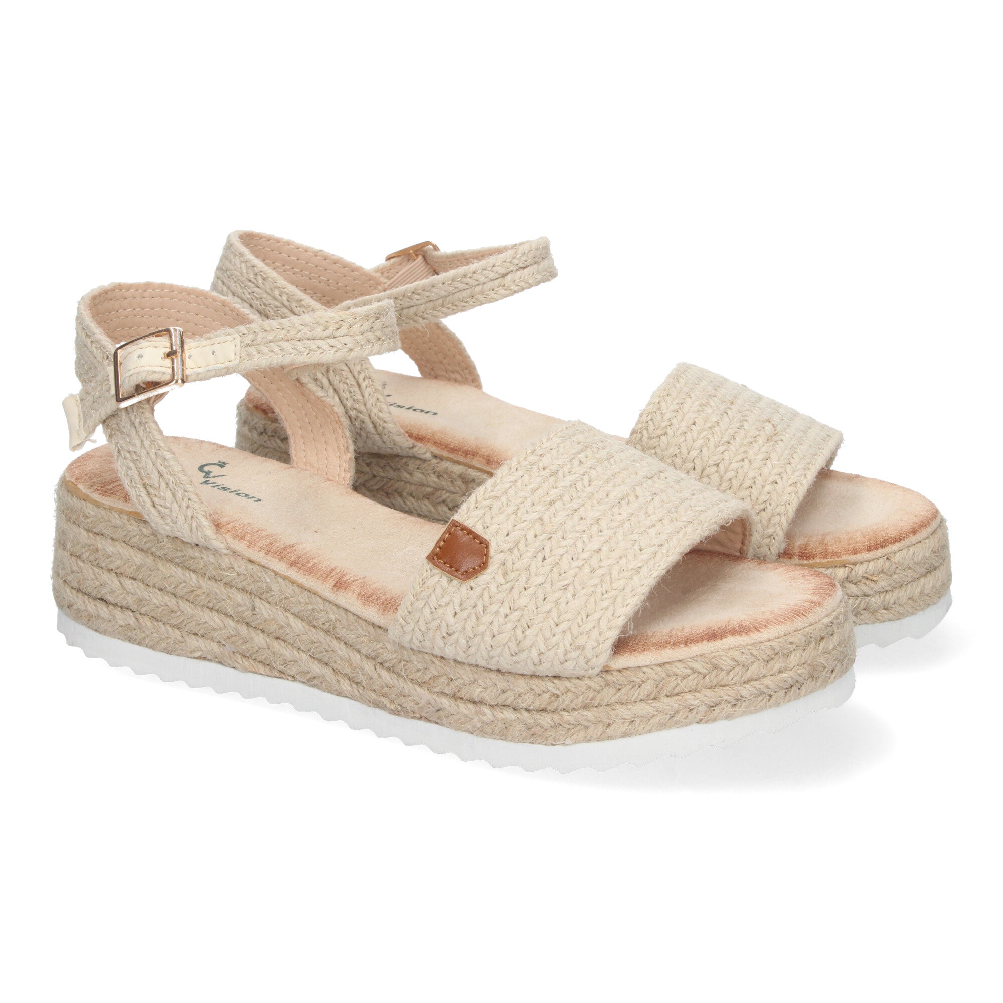Sandalias de Verano para Mujer con Cuña de Yute, Elegantes con Punta Abierta y Cierre Ajustable de Hebilla