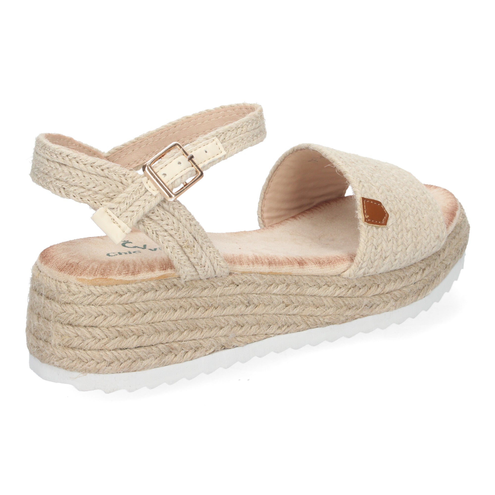 Sandalias de Verano para Mujer con Cuña de Yute, Elegantes con Punta Abierta y Cierre Ajustable de Hebilla