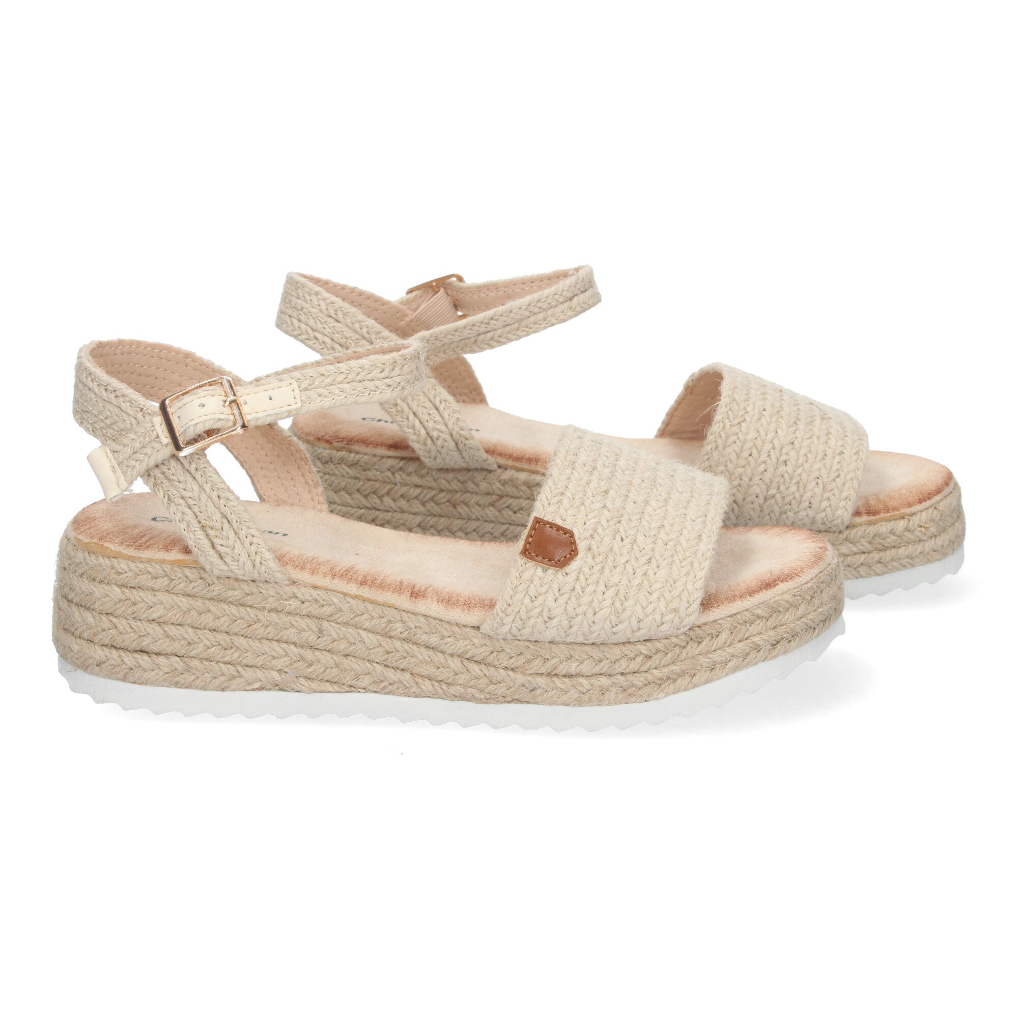 Sandalias de Verano para Mujer con Cuña de Yute, Elegantes con Punta Abierta y Cierre Ajustable de Hebilla