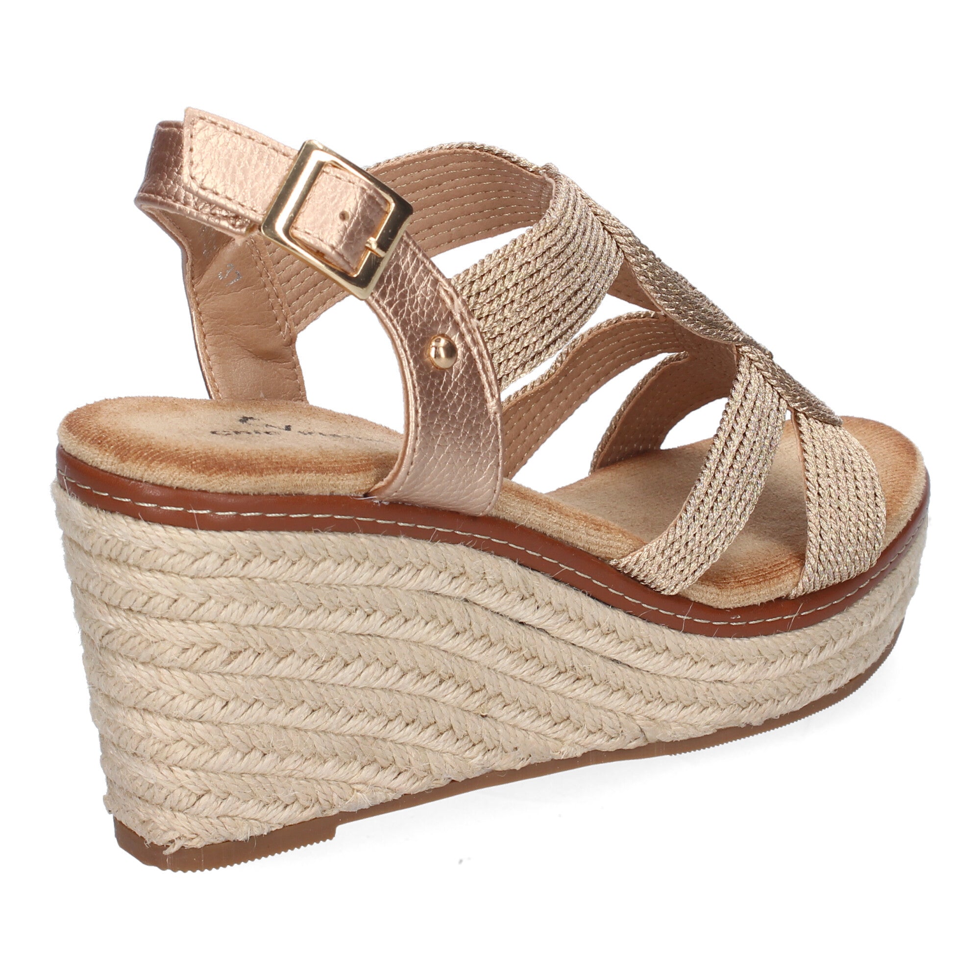 Sandalia de Cuña de Yute para Mujer, Cómoda y Elegante con Diseño Trenzado y Hebilla
