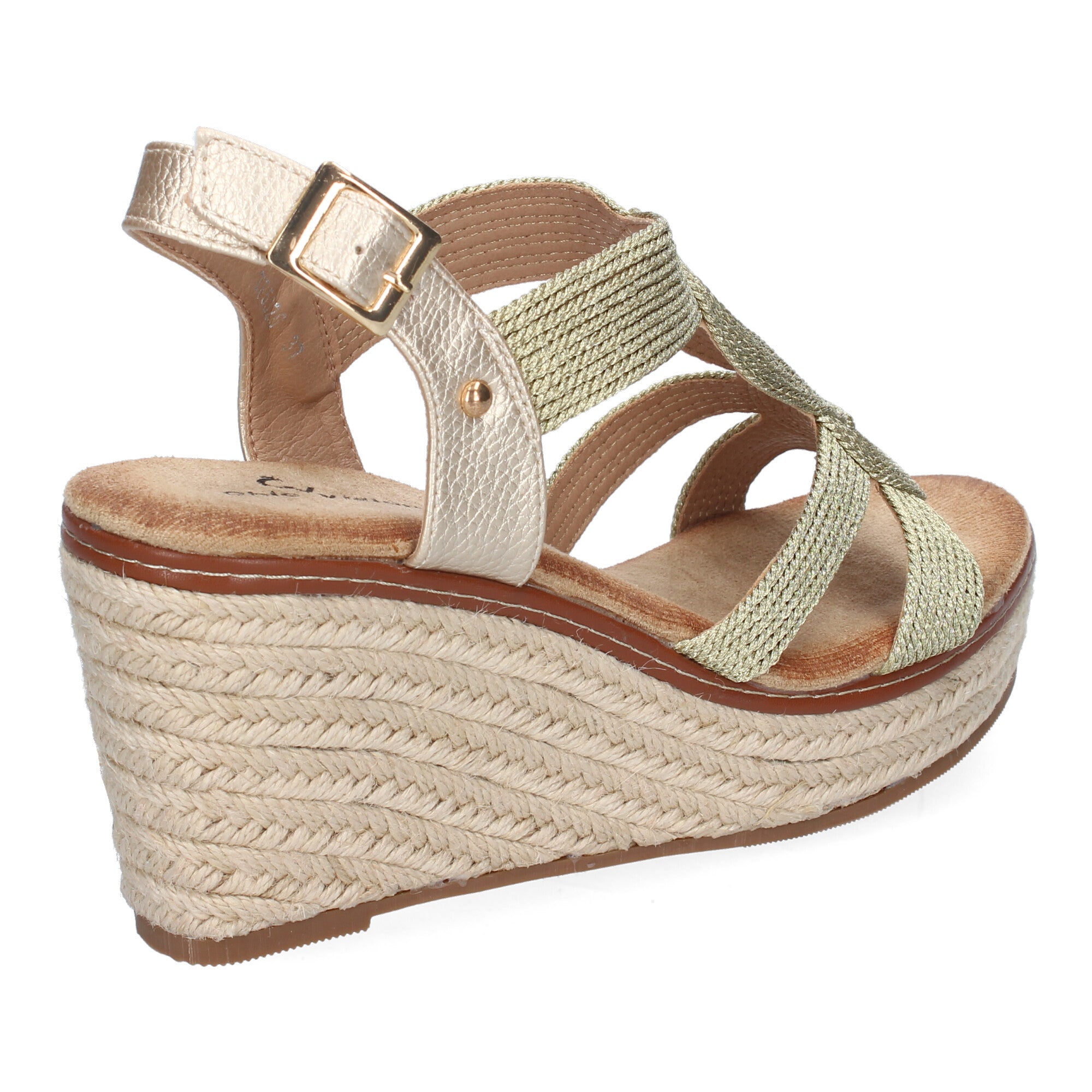 Sandalia de Cuña de Yute para Mujer, Cómoda y Elegante con Diseño Trenzado y Hebilla