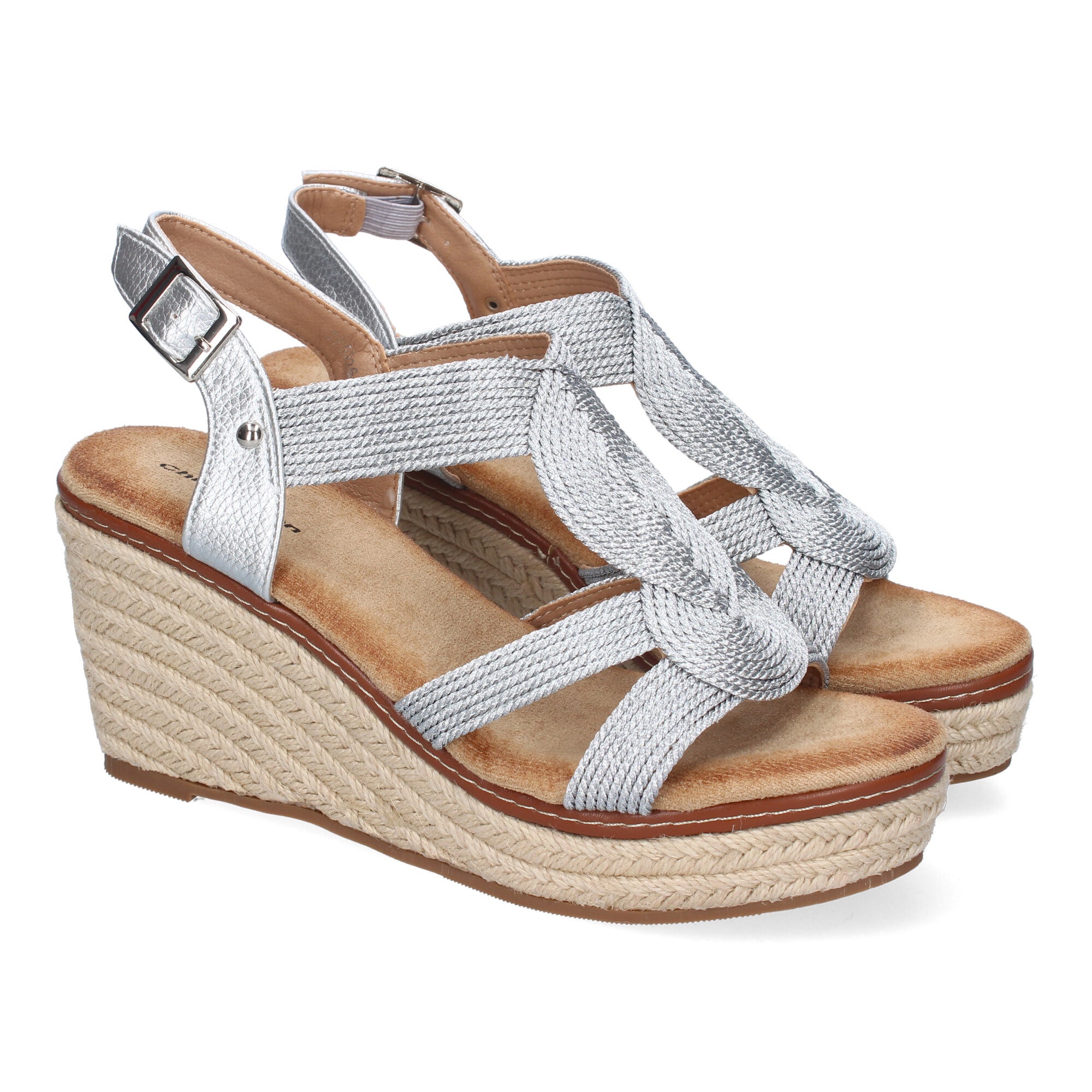 Sandalia de Cuña de Yute para Mujer, Cómoda y Elegante con Diseño Moderno Trenzado y Cierre de Hebilla