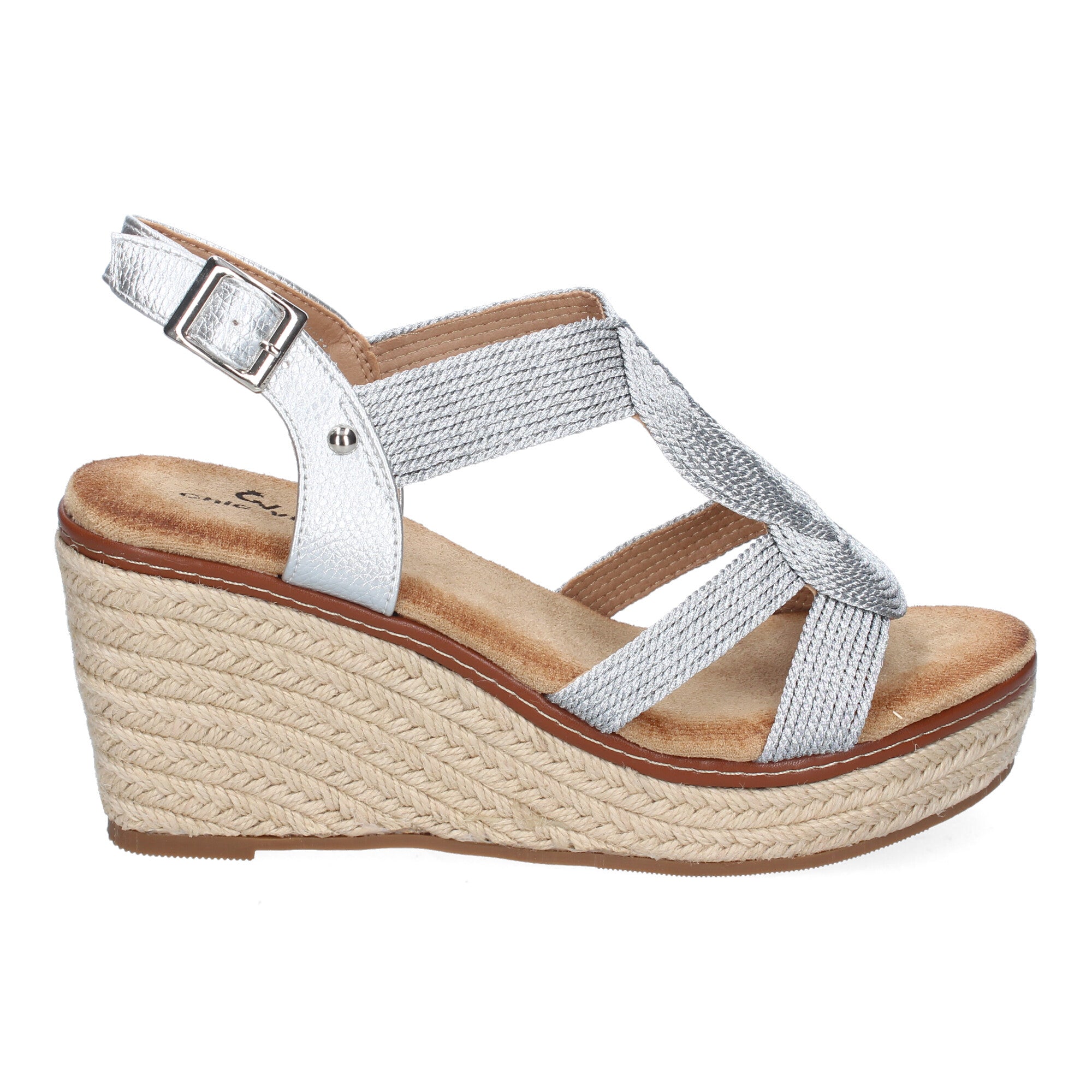 Sandalia de Cuña de Yute para Mujer, Cómoda y Elegante con Diseño Moderno Trenzado y Cierre de Hebilla