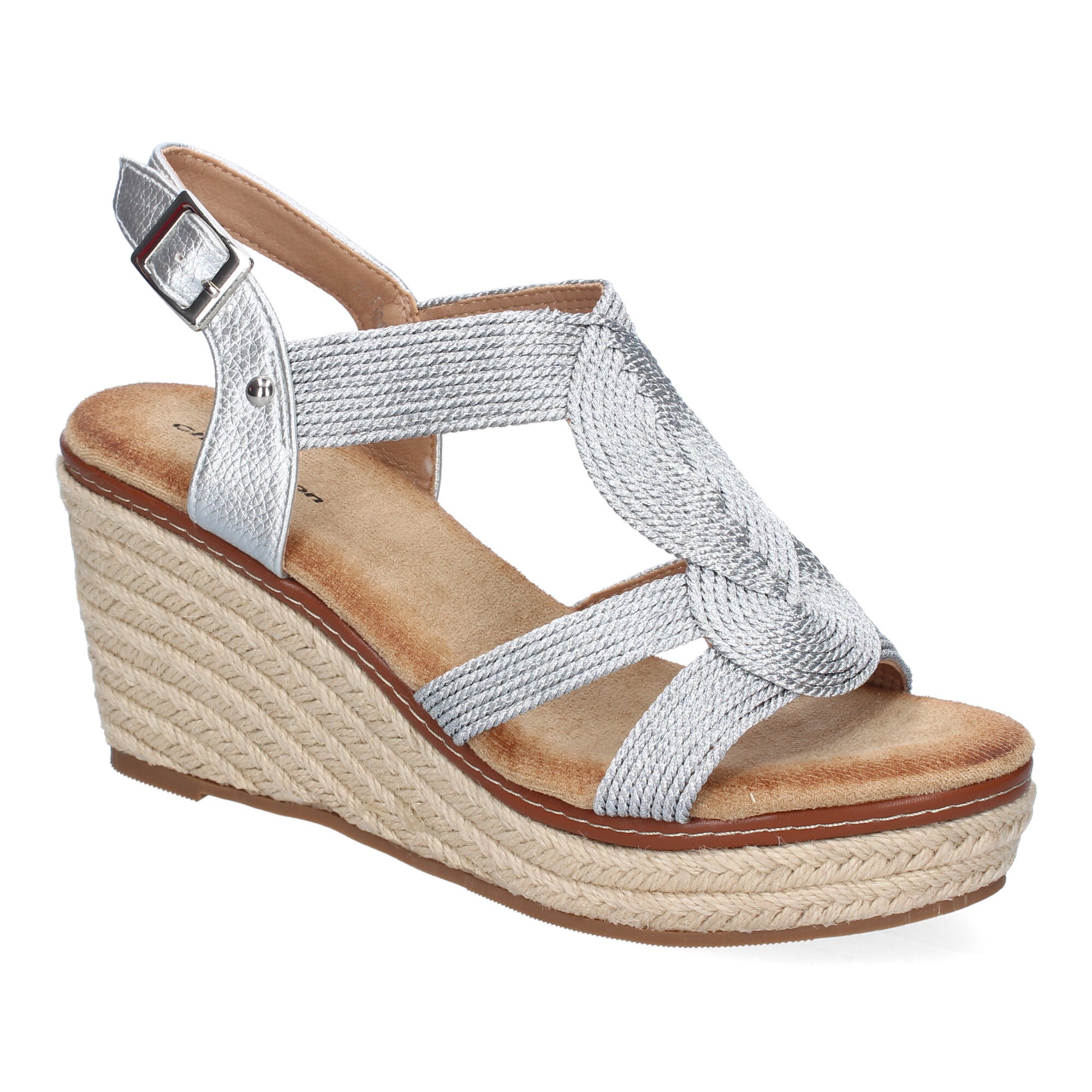 Sandalia de Cuña de Yute para Mujer, Cómoda y Elegante con Diseño Moderno Trenzado y Cierre de Hebilla