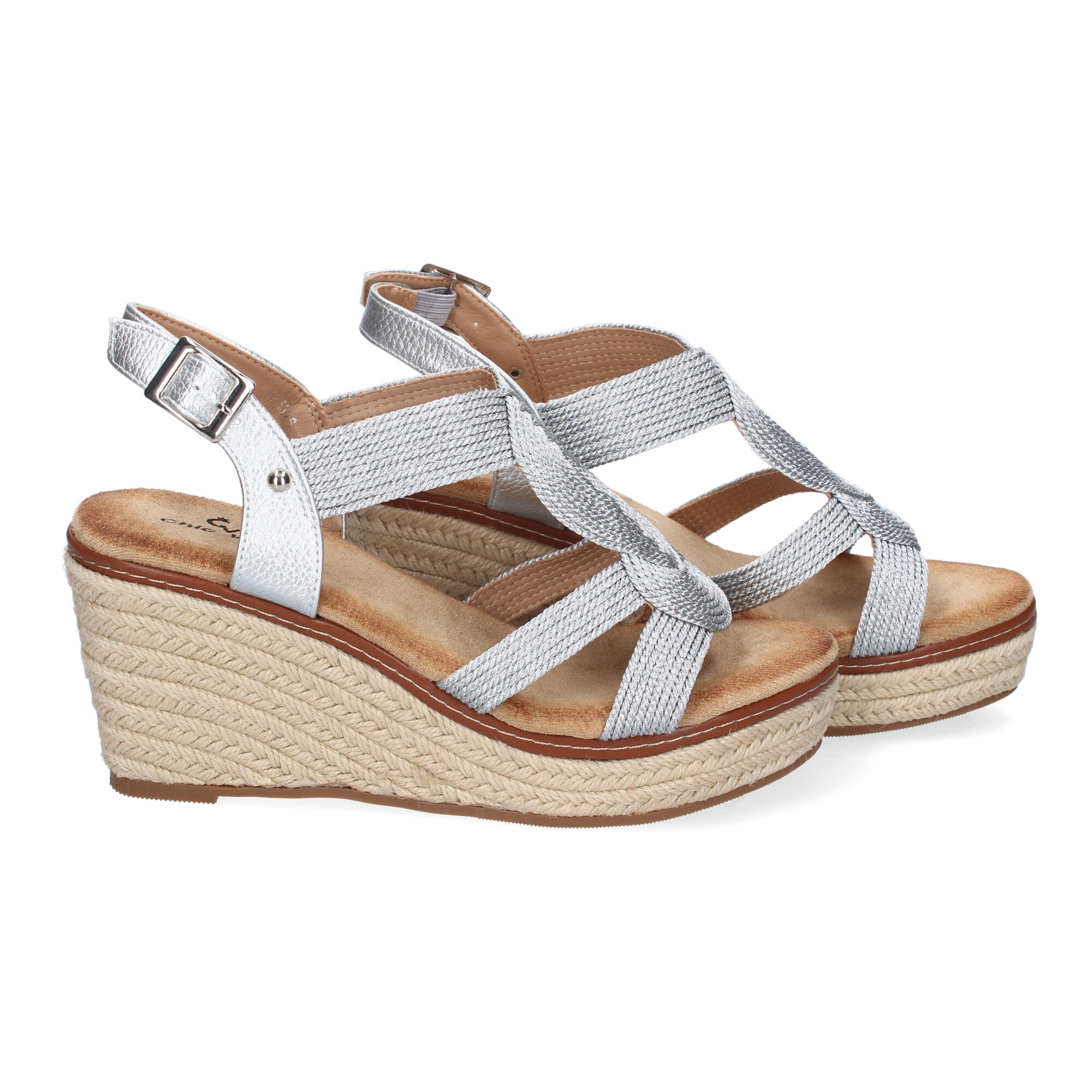 Sandalia de Cuña de Yute para Mujer, Cómoda y Elegante con Diseño Moderno Trenzado y Cierre de Hebilla