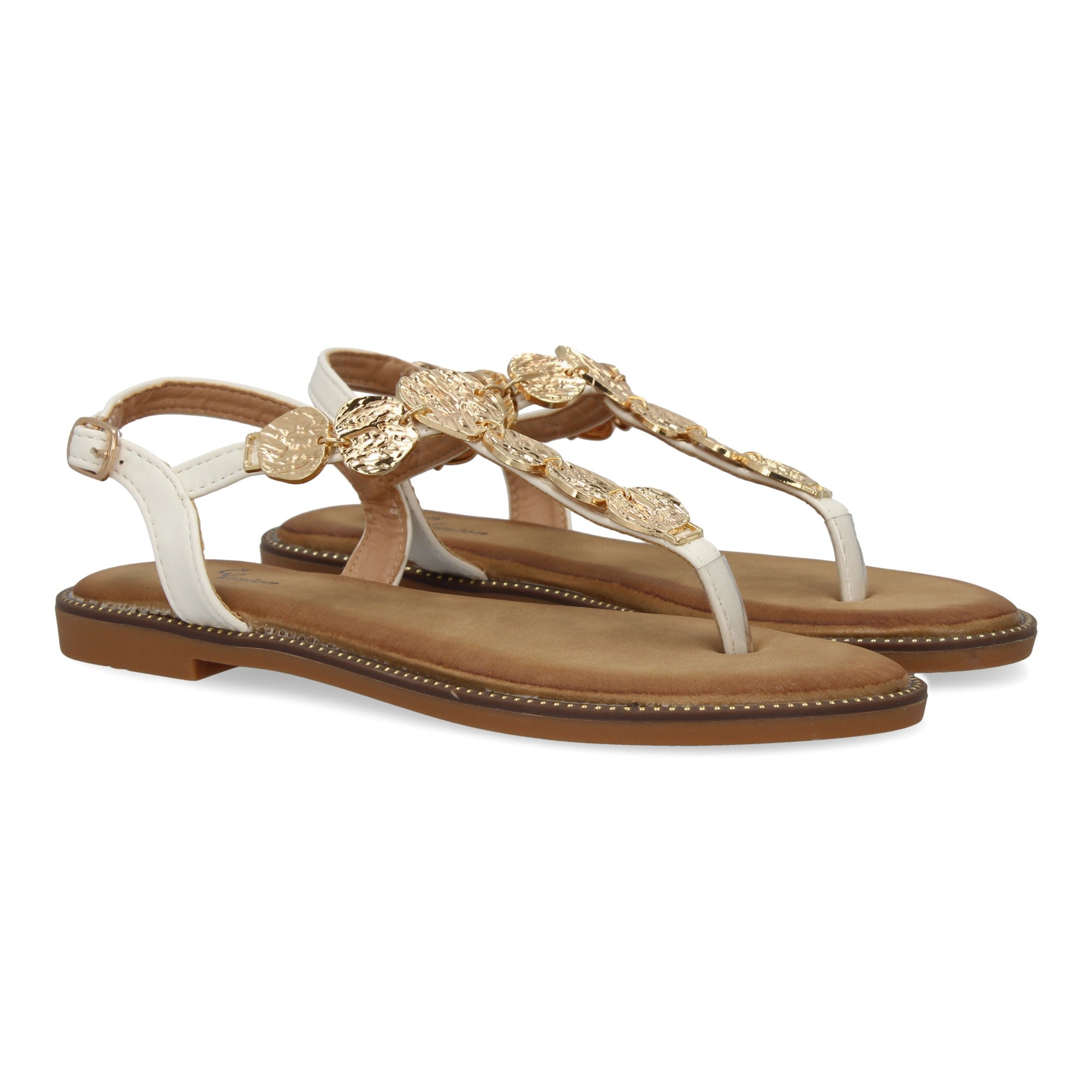 Sandalias Planas de Verano para Mujer, Elegantes y Cómodas con Adornos Brillantes