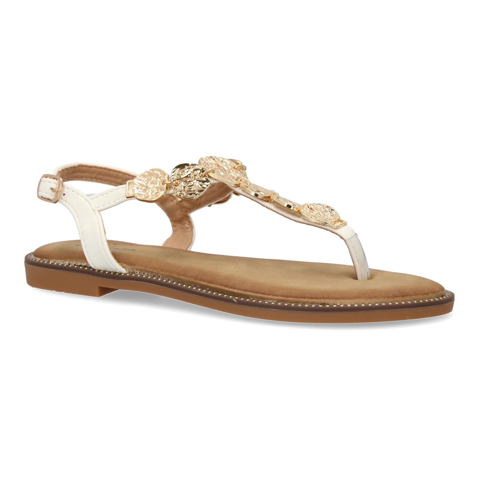 Sandalias Planas de Verano para Mujer, Elegantes y Cómodas con Adornos Brillantes
