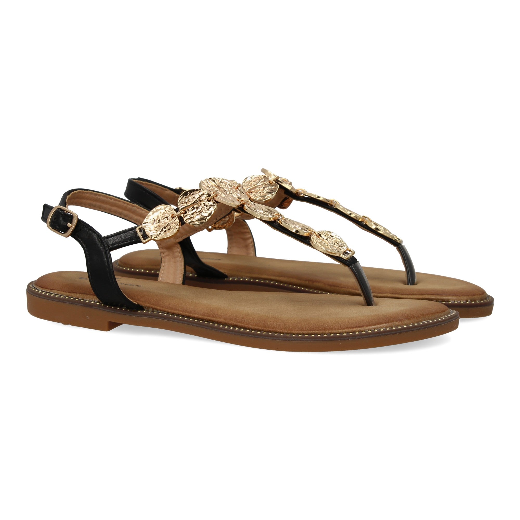 Sandalias Planas de Verano para Mujer, Elegantes y Cómodas con Adornos Brillantes