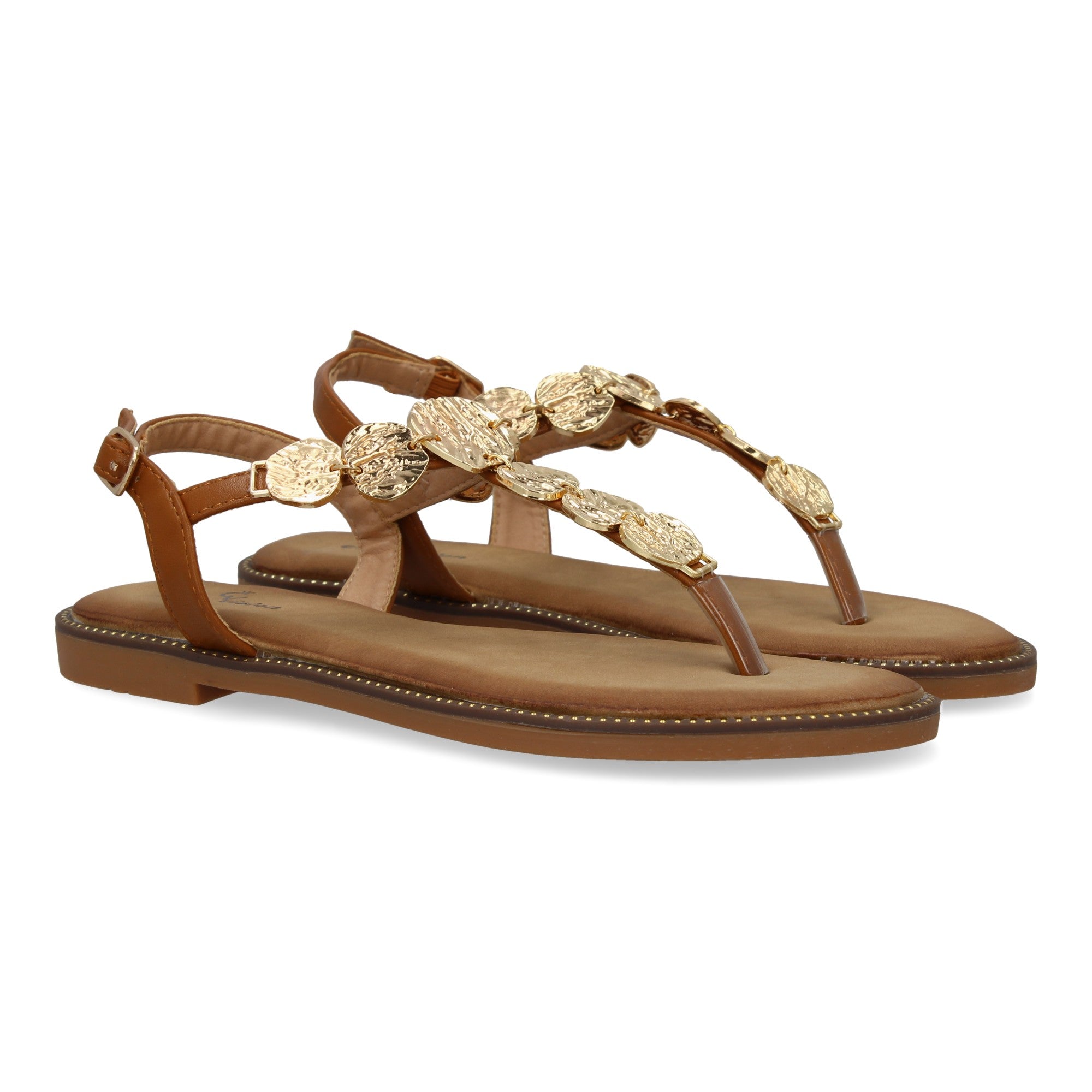 Sandalias Planas de Verano para Mujer, Elegantes y Cómodas con Adornos Brillantes
