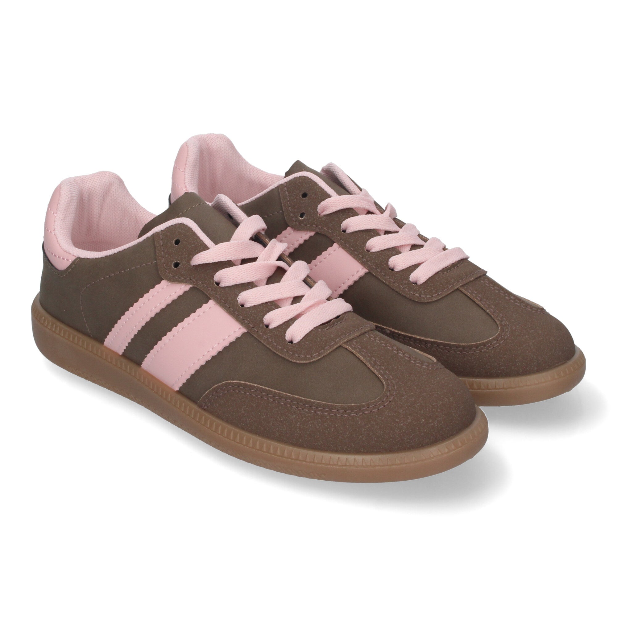 Zapatillas Deportivas Elegantes para Mujer Cómodas Marron y Rosa