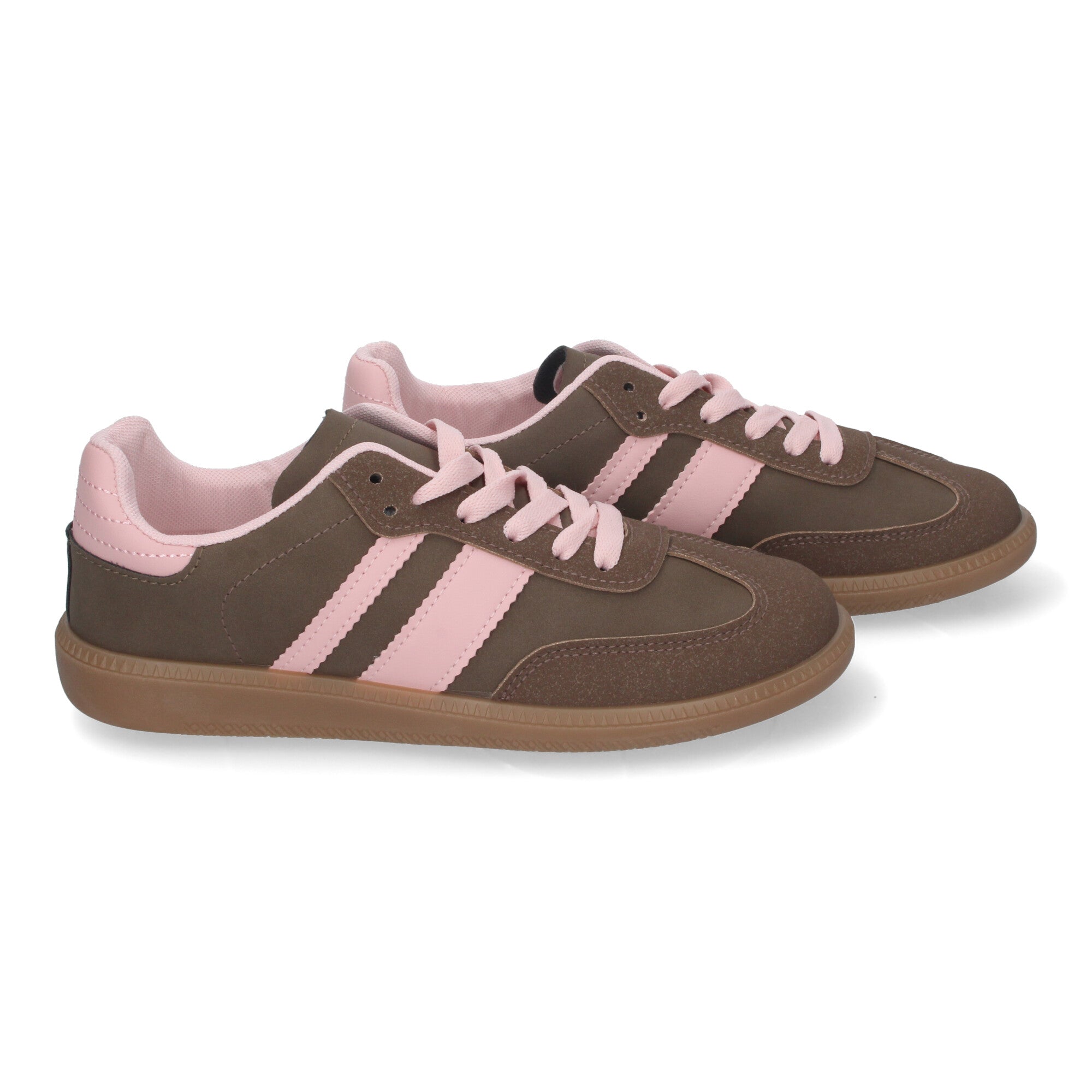 Zapatillas Deportivas Elegantes para Mujer Cómodas Marron y Rosa
