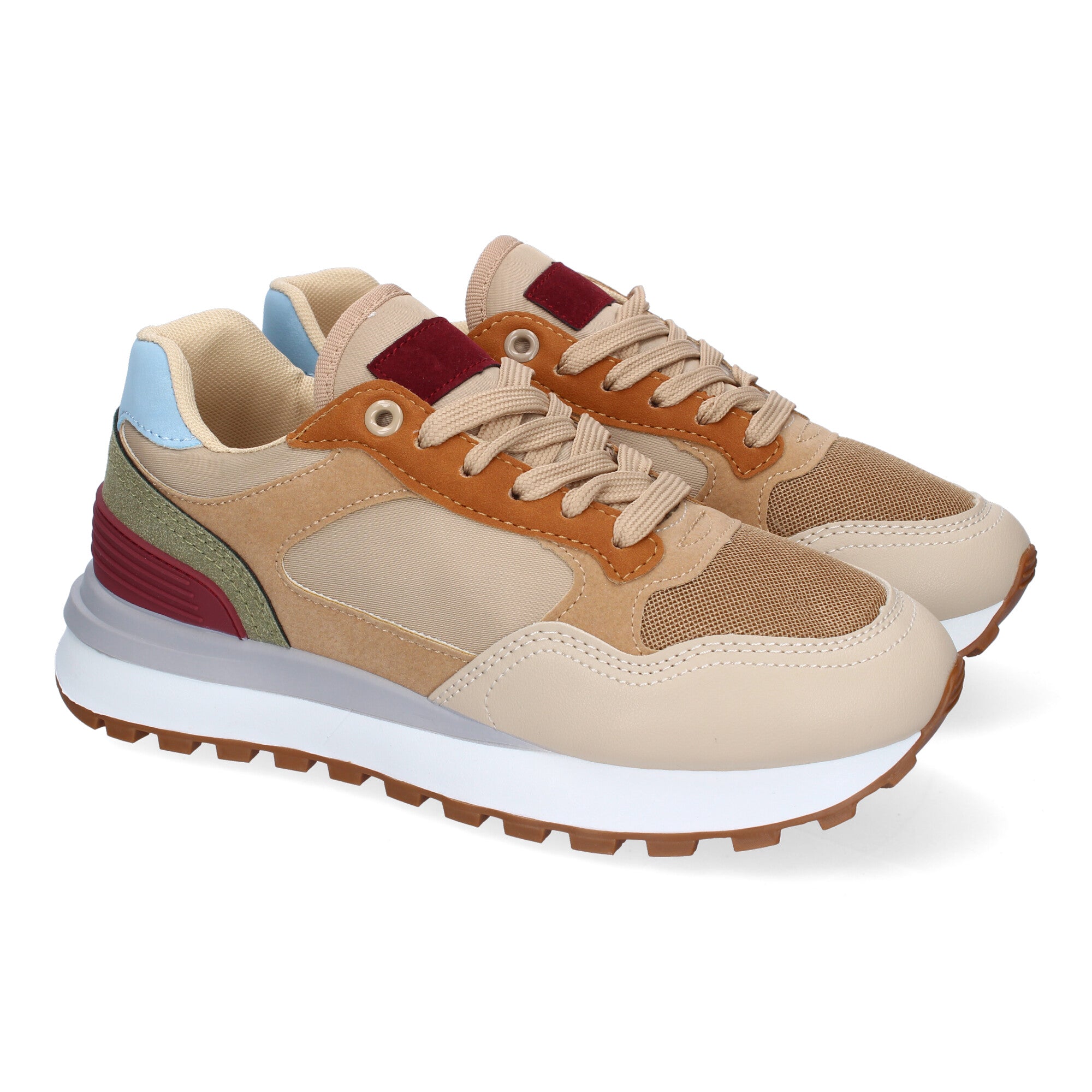 Zapatillas Deportivas Planas Casual para Mujer Cómodas Beige