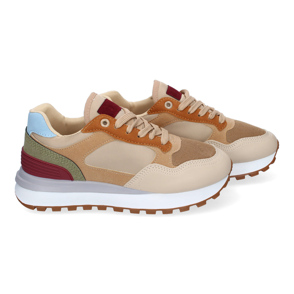 Zapatillas Deportivas Planas Casual para Mujer Cómodas Beige