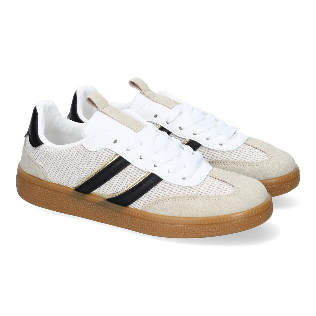 Zapatillas Deportivas Casuales para Mujer Blancas Rayas Negras