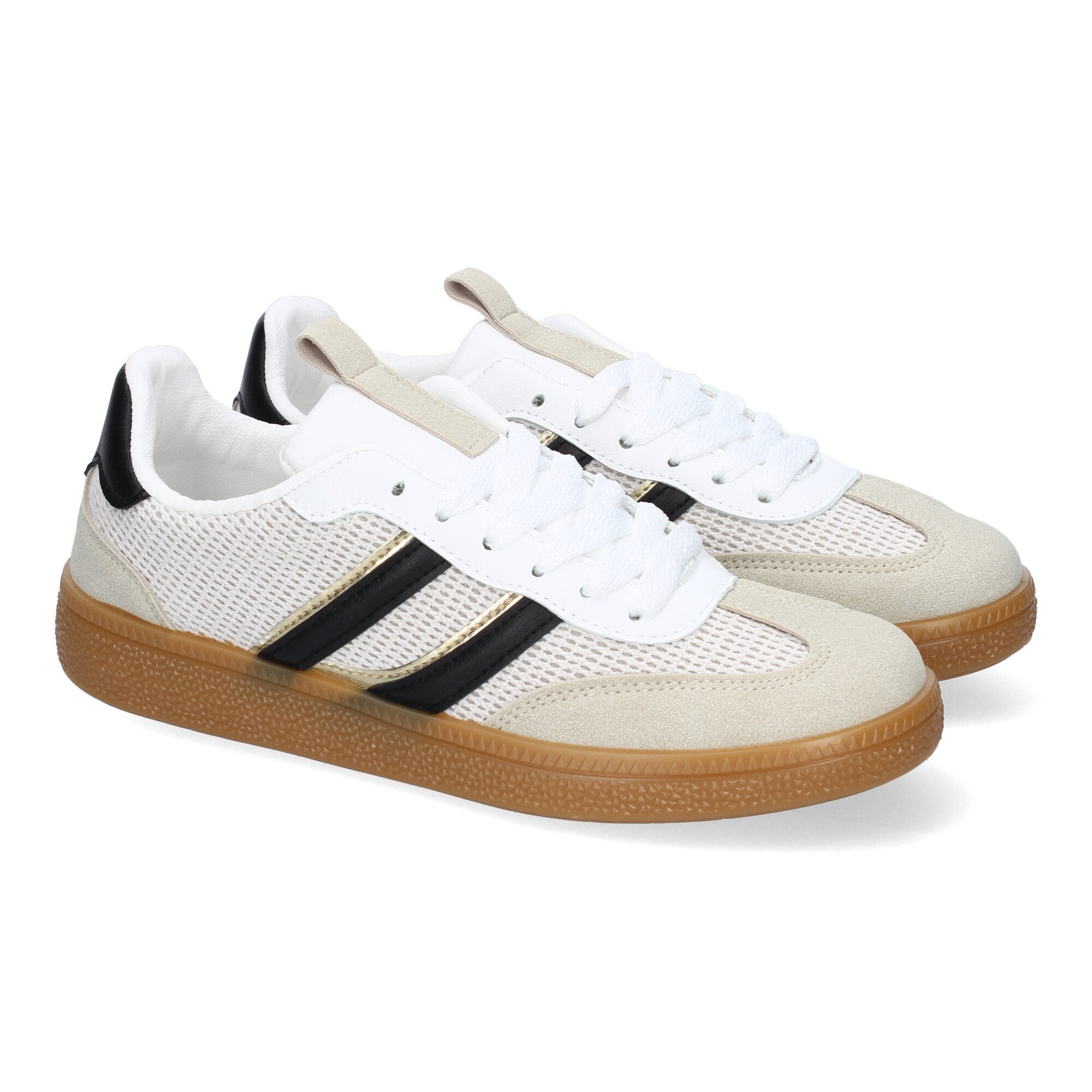 Zapatillas Deportivas Casuales para Mujer Blancas Rayas Negras