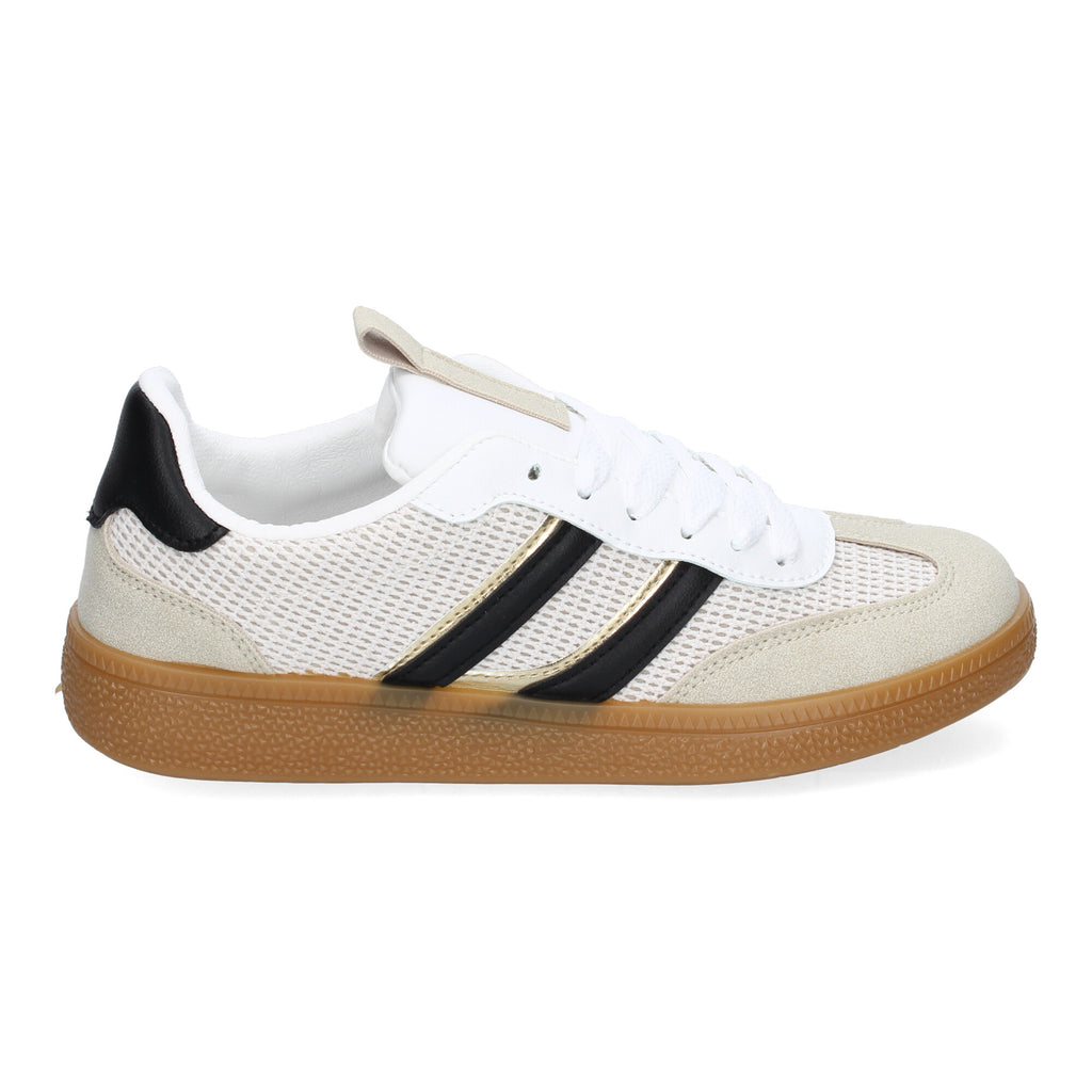 Zapatillas Deportivas Casuales para Mujer Blancas Rayas Negras