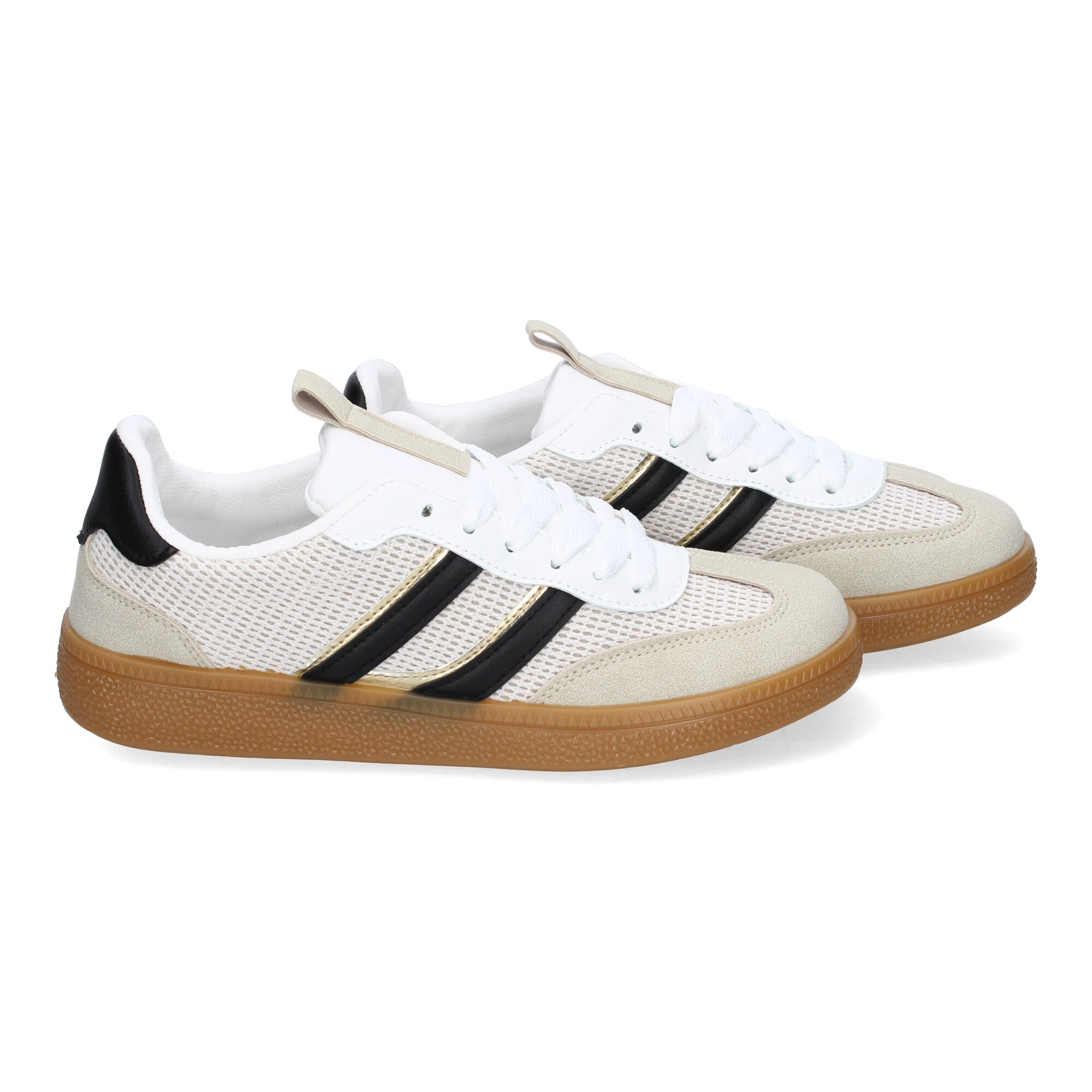 Zapatillas Deportivas Casuales para Mujer Blancas Rayas Negras