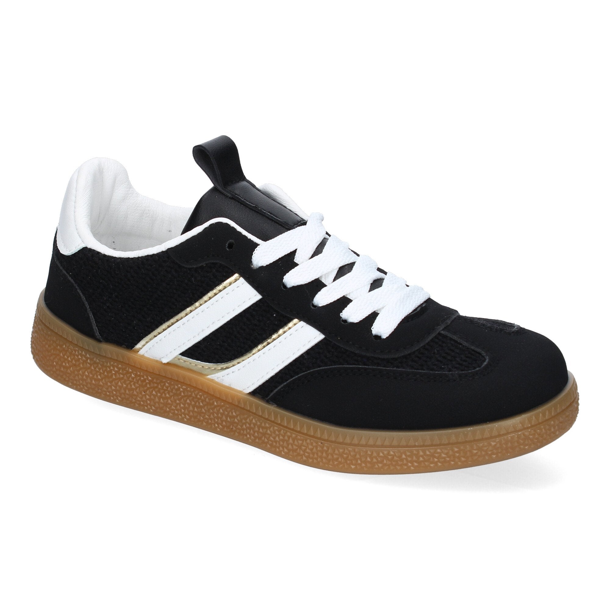 Zapatillas Deportivas Casuales para Mujer Negras Con Rayas Blancas