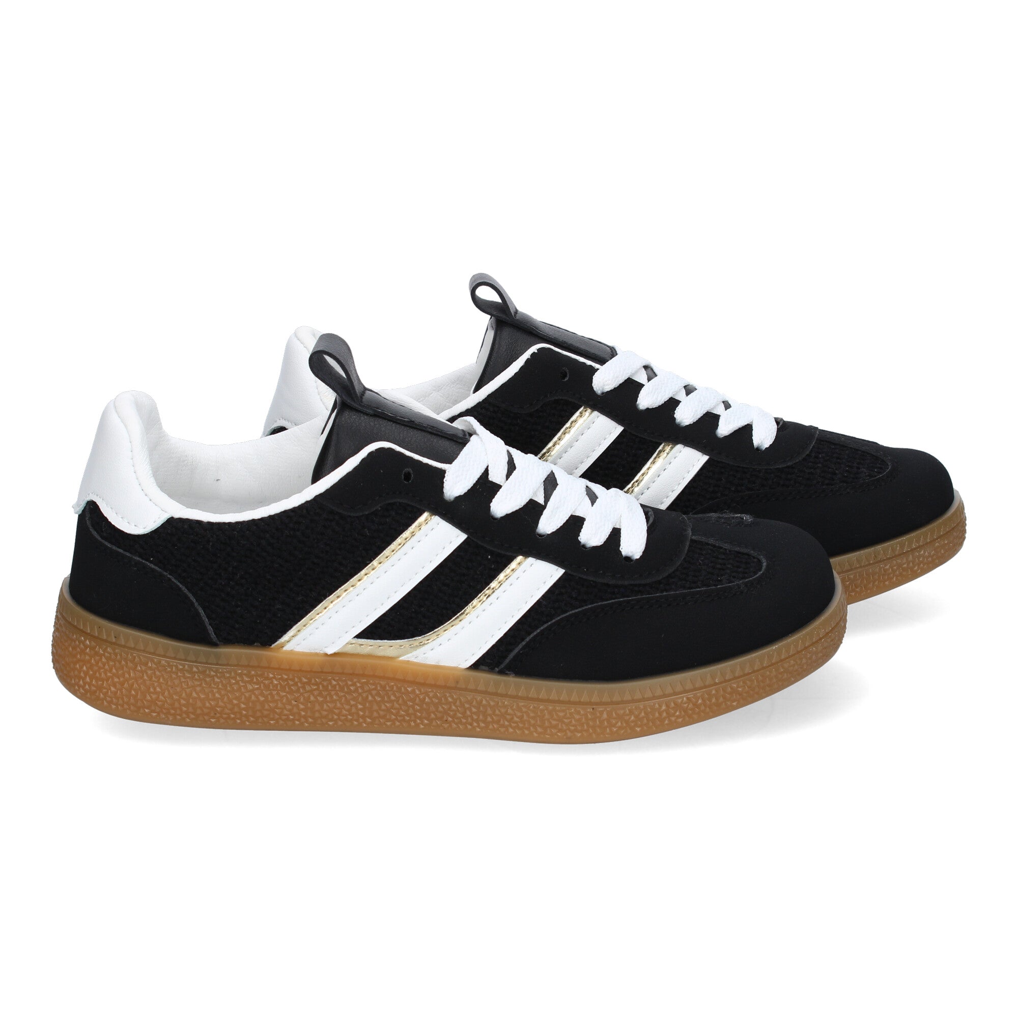 Zapatillas Deportivas Casuales para Mujer Negras Con Rayas Blancas