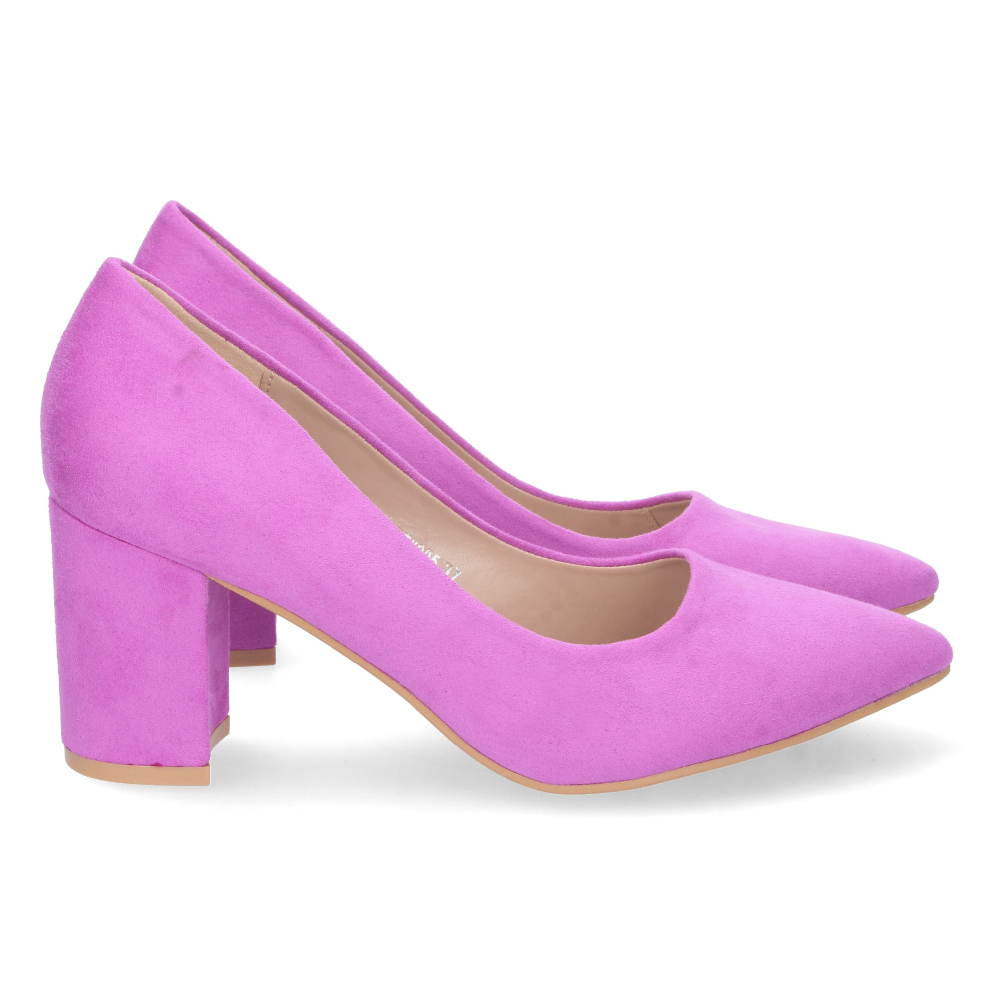 Zapato Lila  de Salón con Tacón Cuadrado Para Mujer