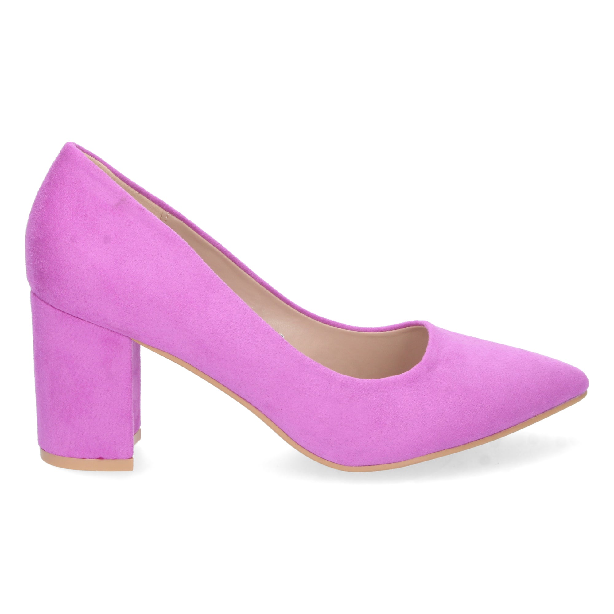 Zapato Lila  de Salón con Tacón Cuadrado Para Mujer