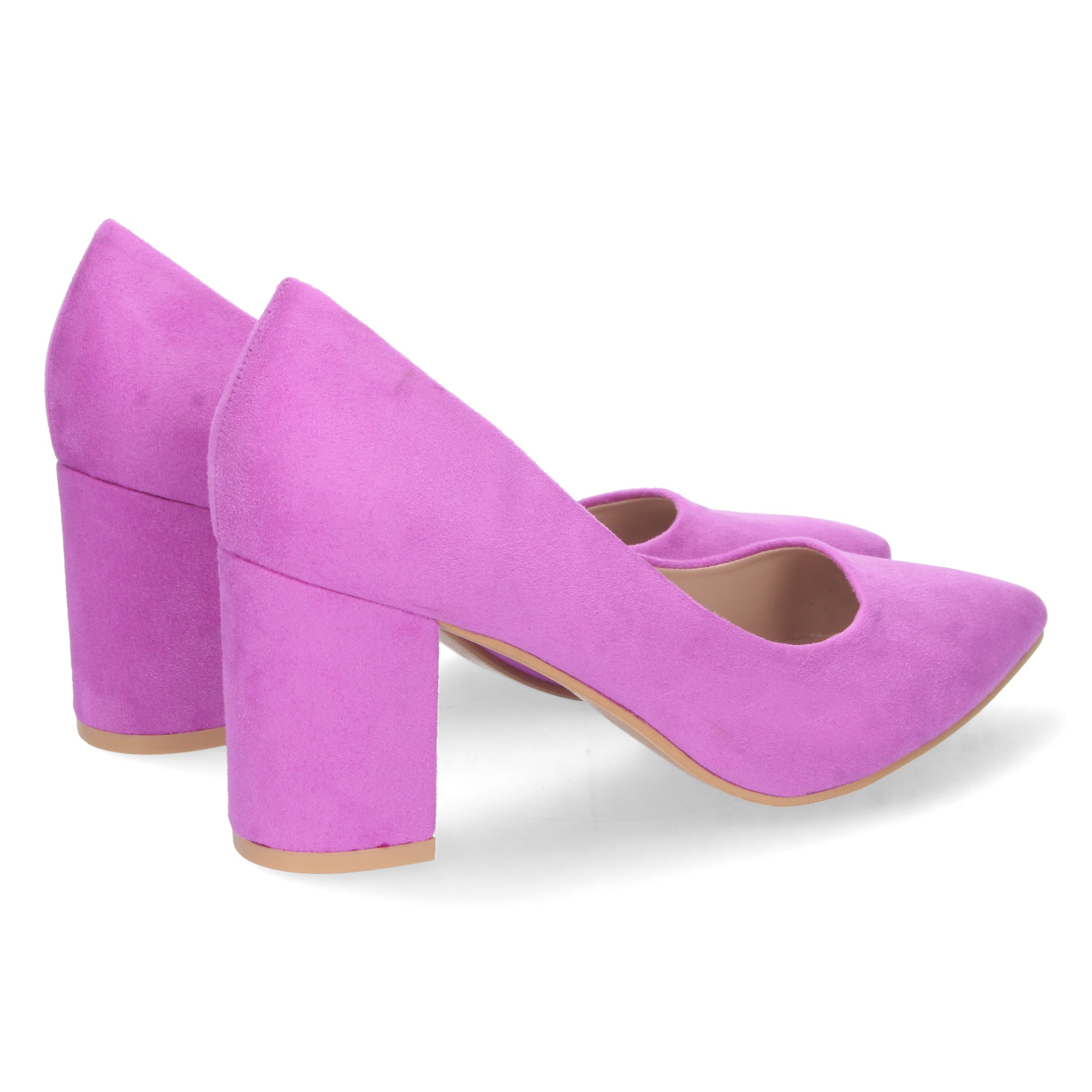 Zapato Lila  de Salón con Tacón Cuadrado Para Mujer