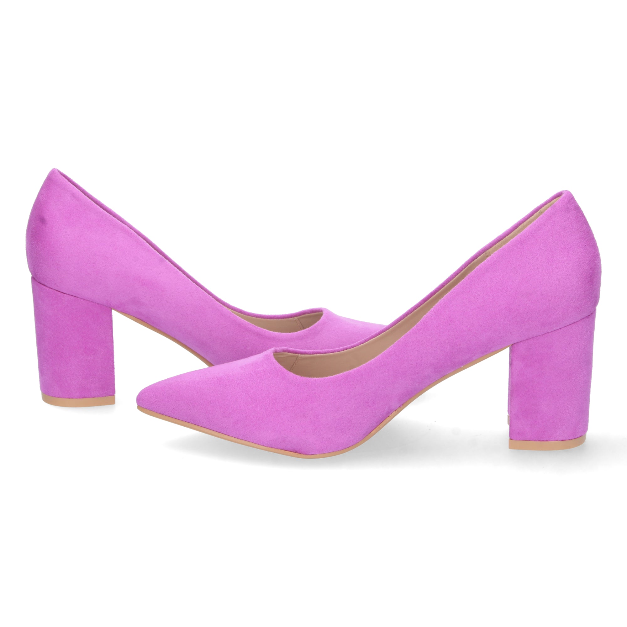 Zapato Lila  de Salón con Tacón Cuadrado Para Mujer