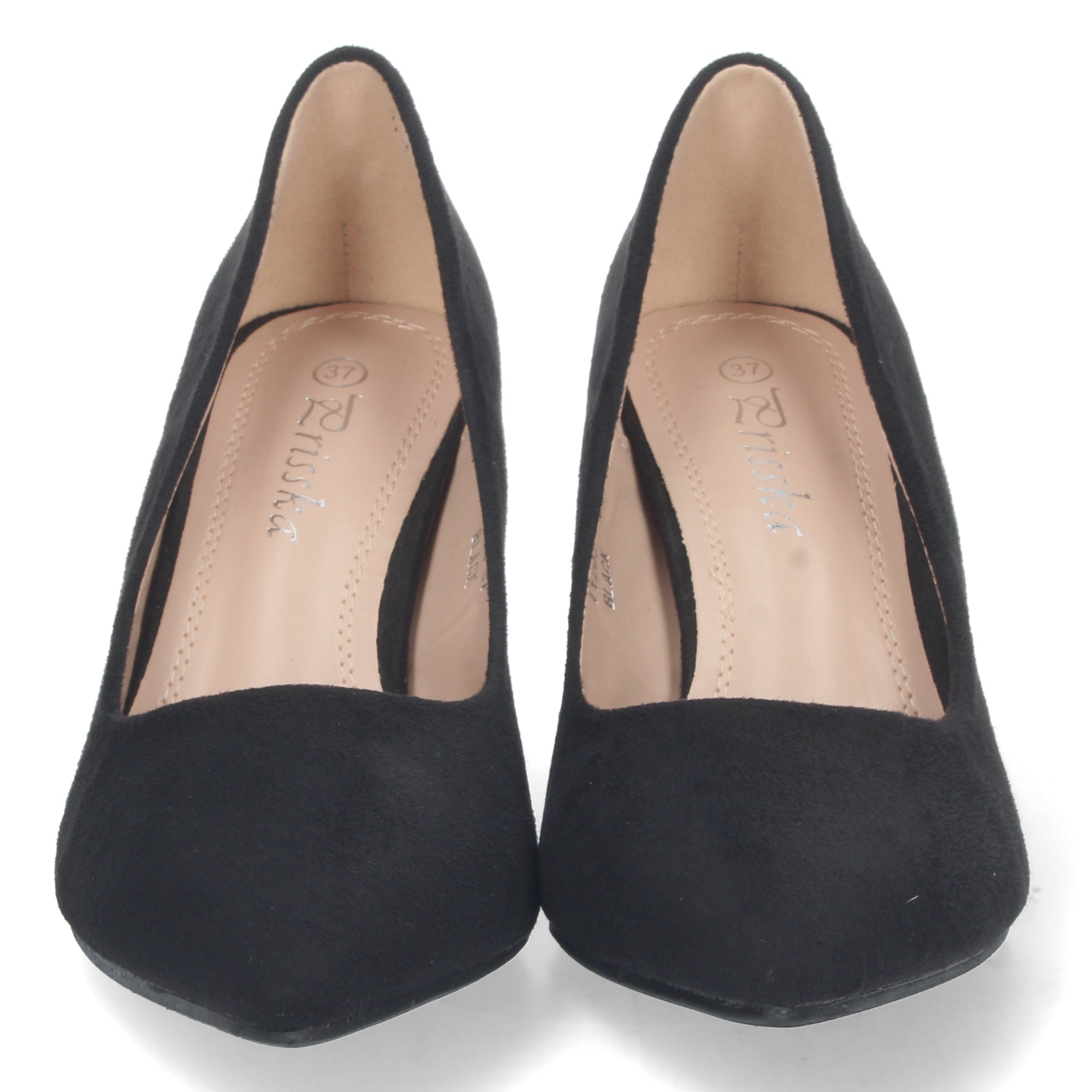 Zapato Negro de Salón con Tacón Cuadrado Para Mujer