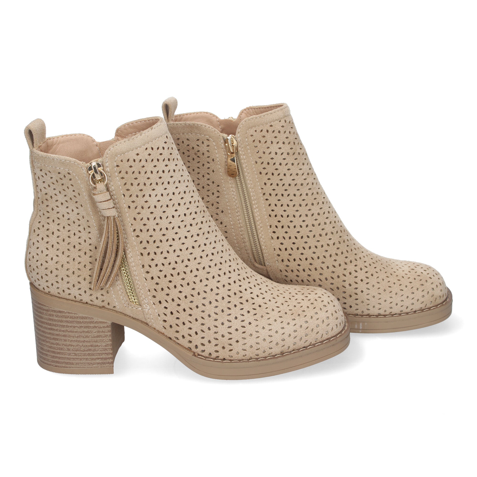 Botines  De Flecos ,Tacon Ancho Elegantes y Comodos Para Mujer