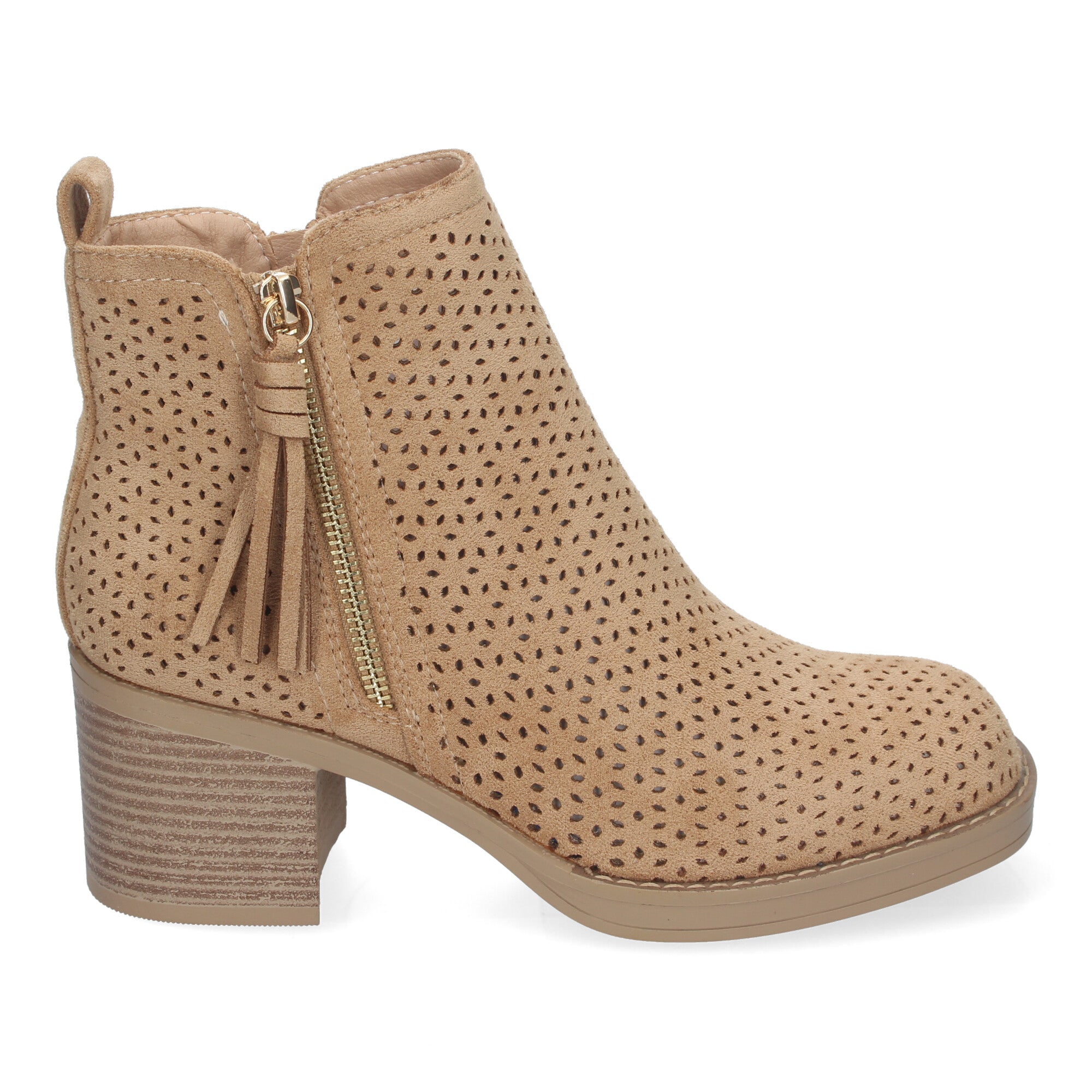 Botines taupe con tacón ancho