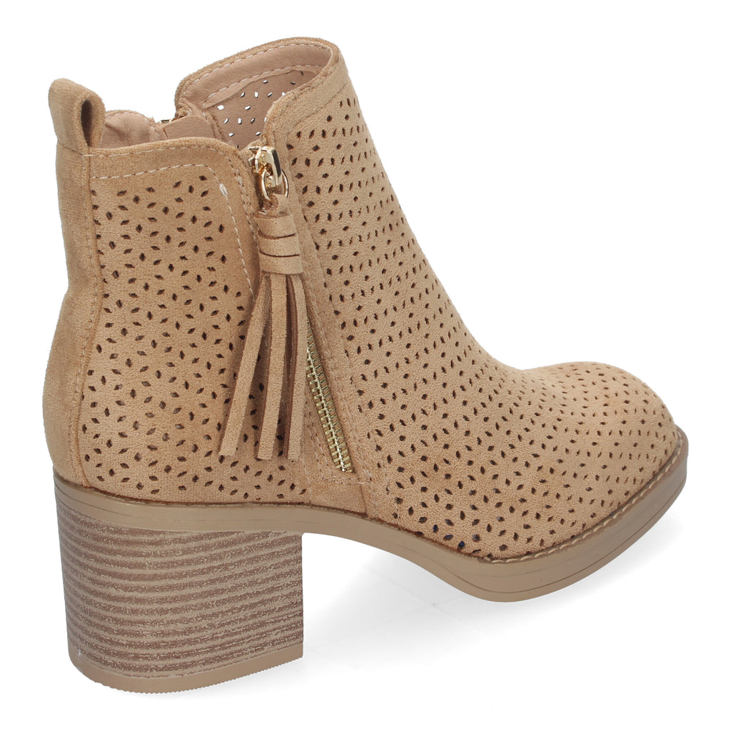 Botines taupe con tacón ancho
