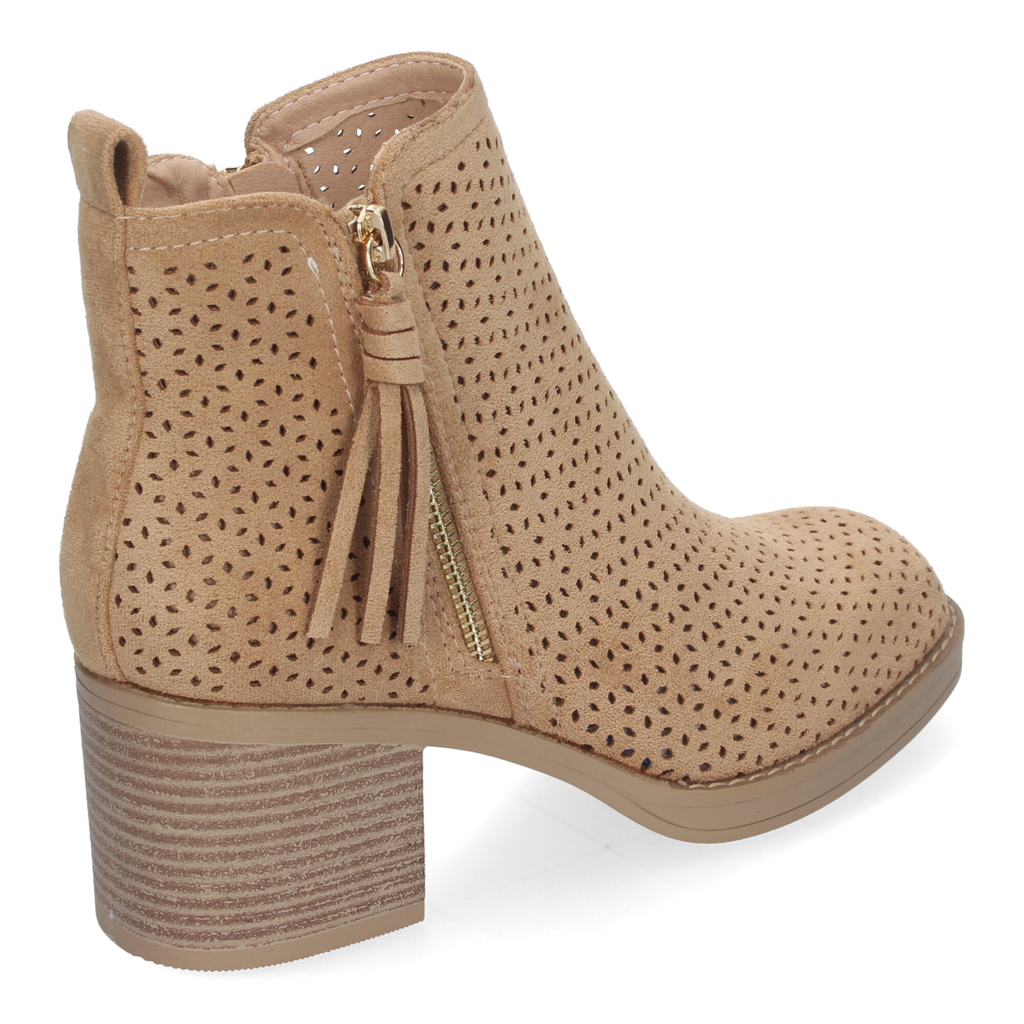 Botines taupe con tacón ancho