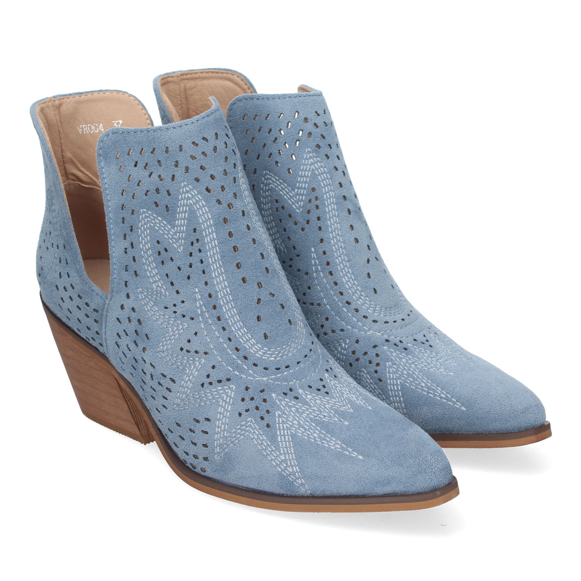 Botin jeans diseño perforado