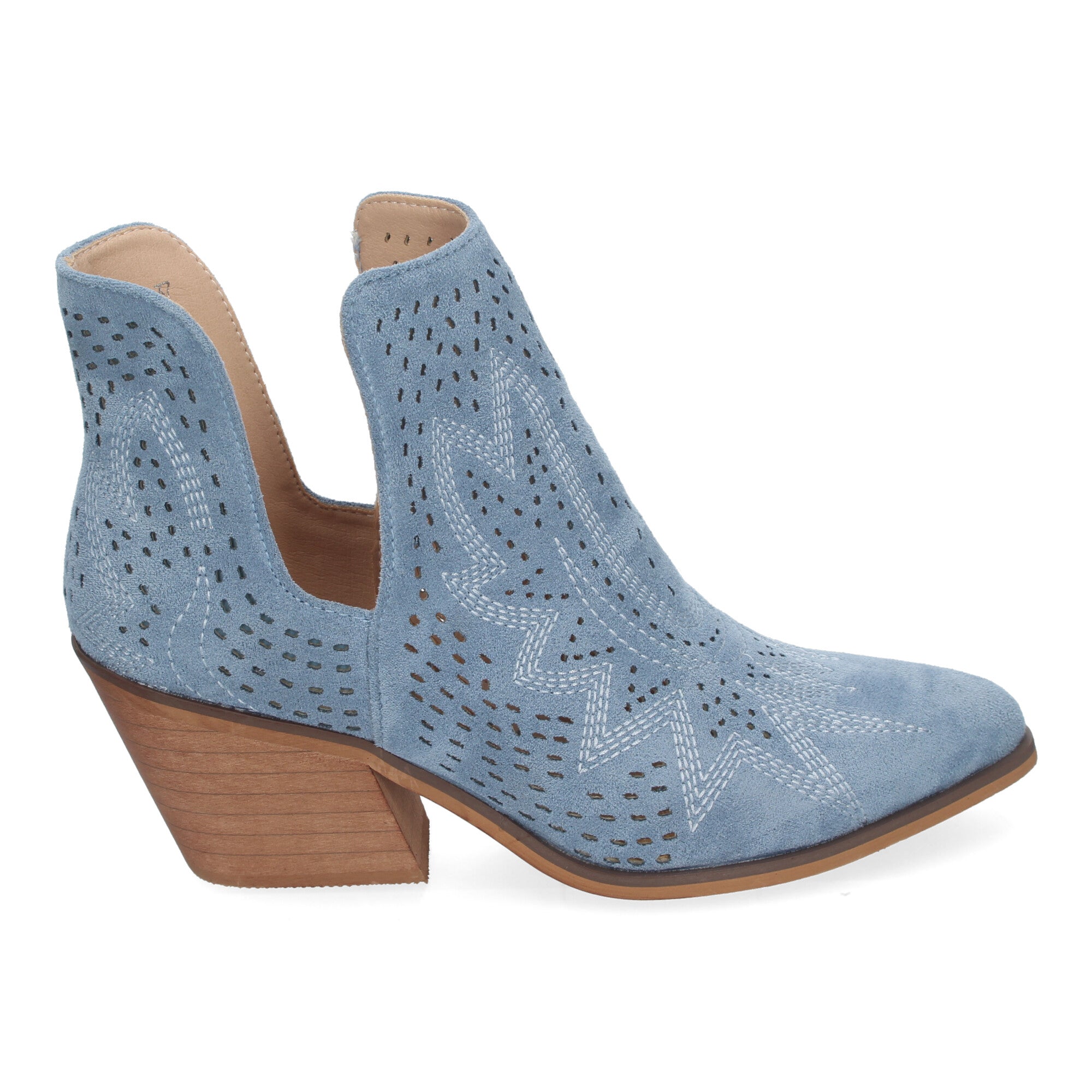 Botin jeans diseño perforado